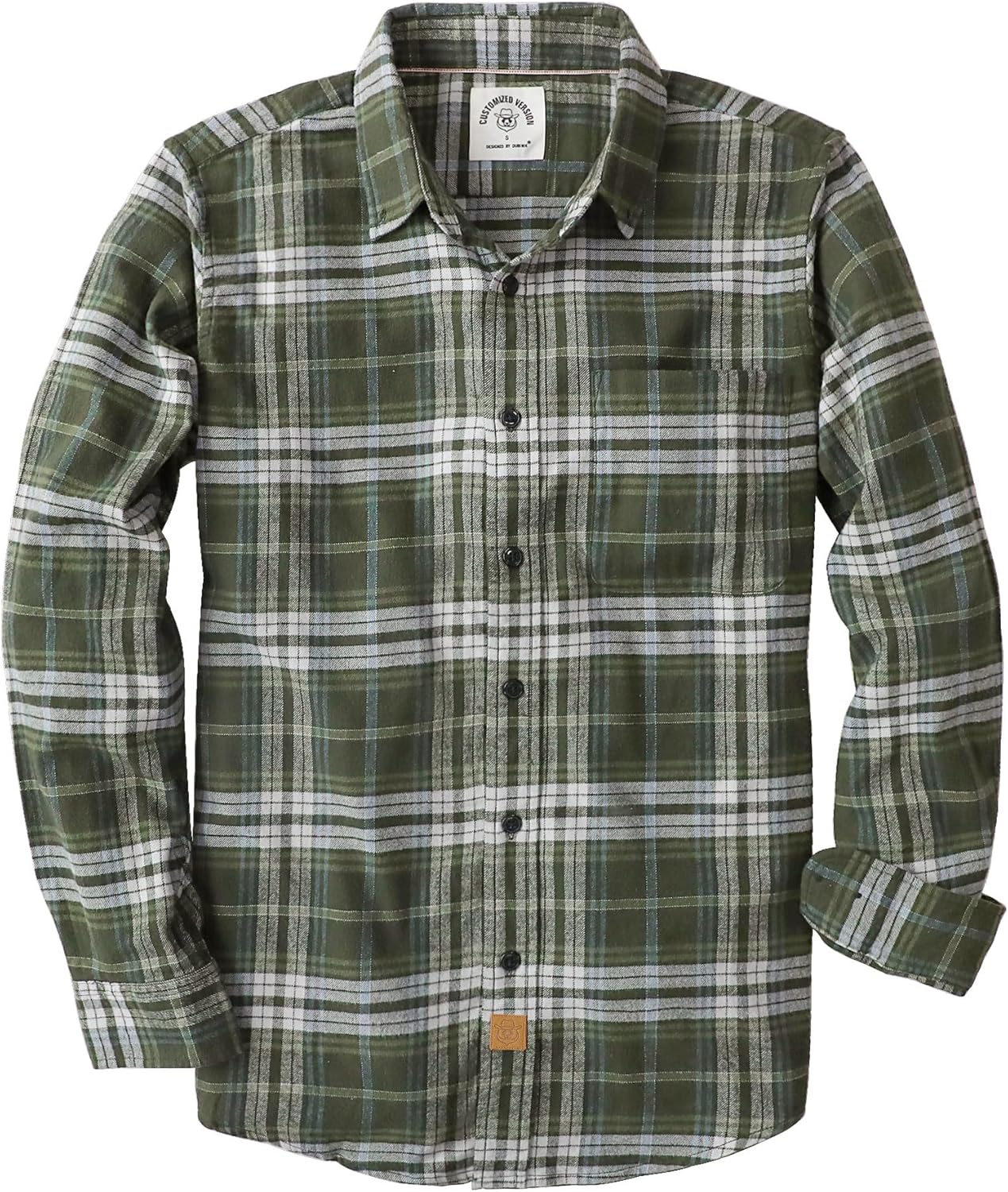 Dubinik® Flannel Shirt for Men 100% Cotton Mens Flannel Shirts Long Sleeve Plaid Soft Casual Button Down Shirt Men