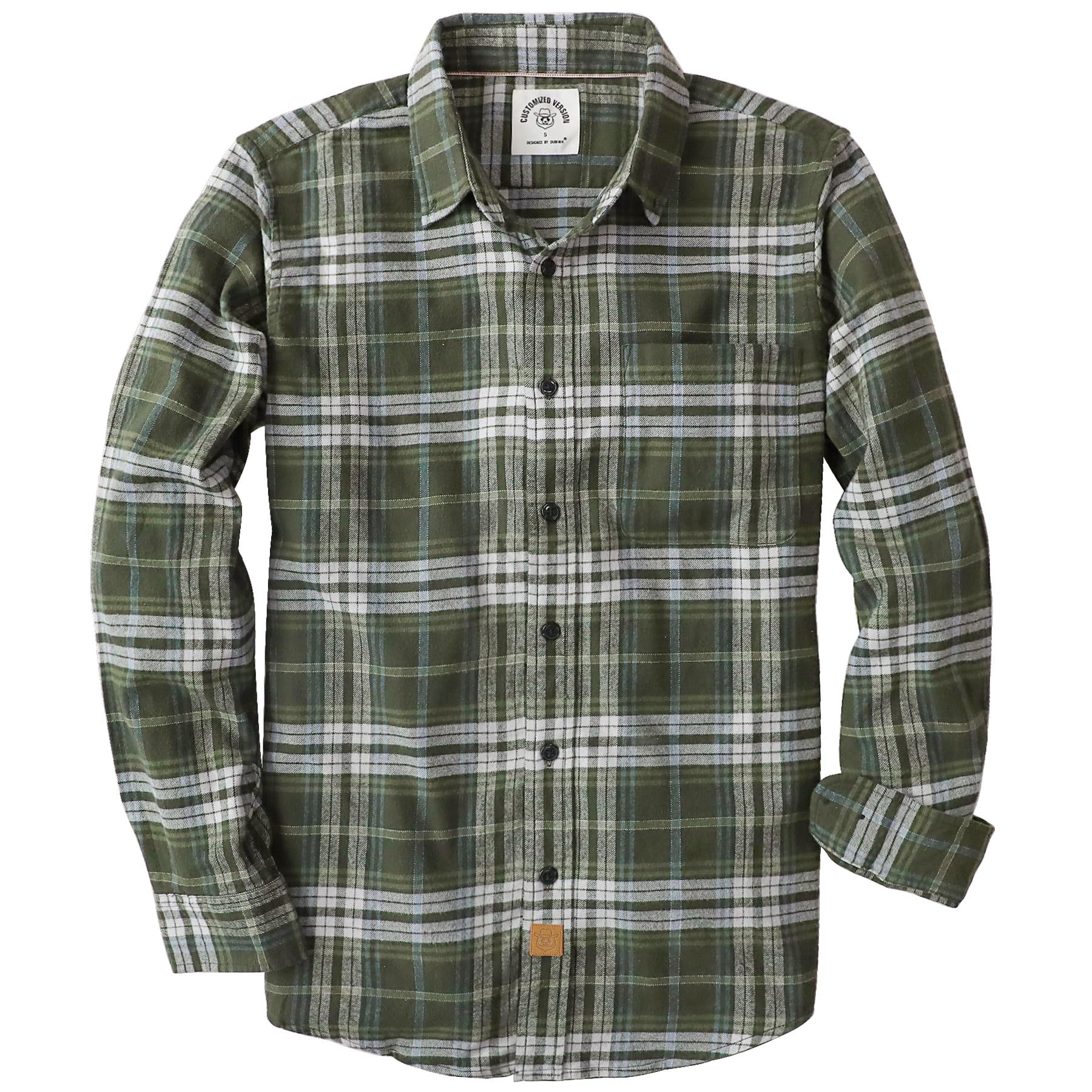 Dubinik® Camicia Uomo Flanella 100% Cotone Quadri Invernale Leggera con Taschino Morbida Comoda