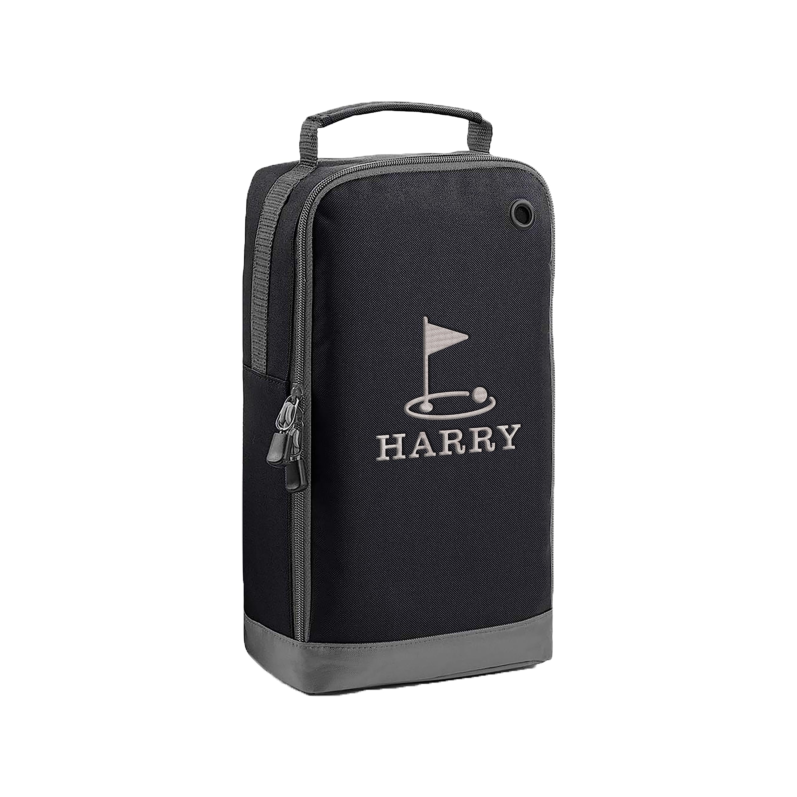 Varsany Personalised Golf Hole Sports Shoe Bag for Golf, Football, Rugby - Embroidered Design with Name or Initials