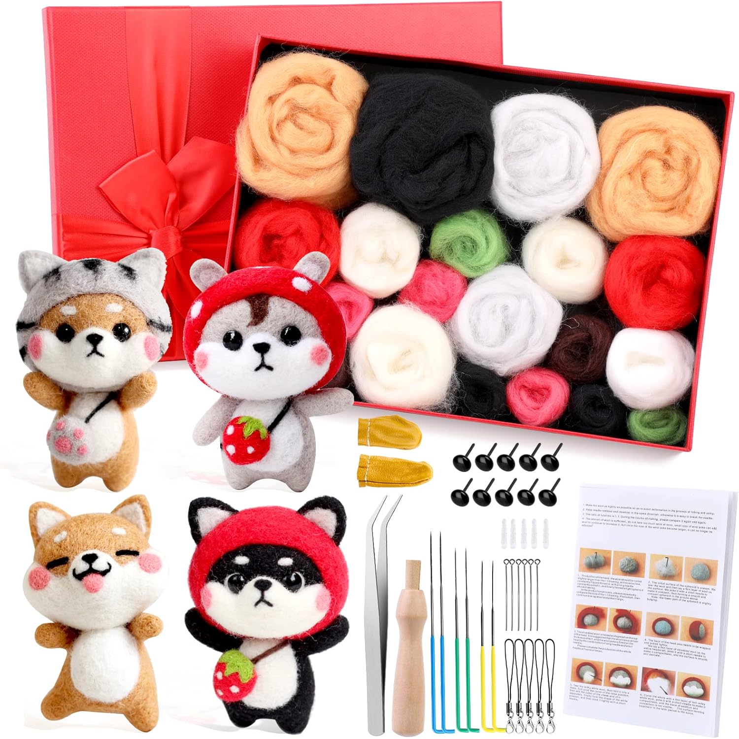 Needle Felting Starter Kit for Beginners with 6 Pcs Colorful Needle