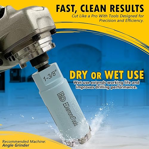 Miniatura 4 de Broca de diamante de alto rendimiento de 1-18 pulgadas para piedras naturalesde ingeniería, profundidad de perforación de 2 pulgadas, protección