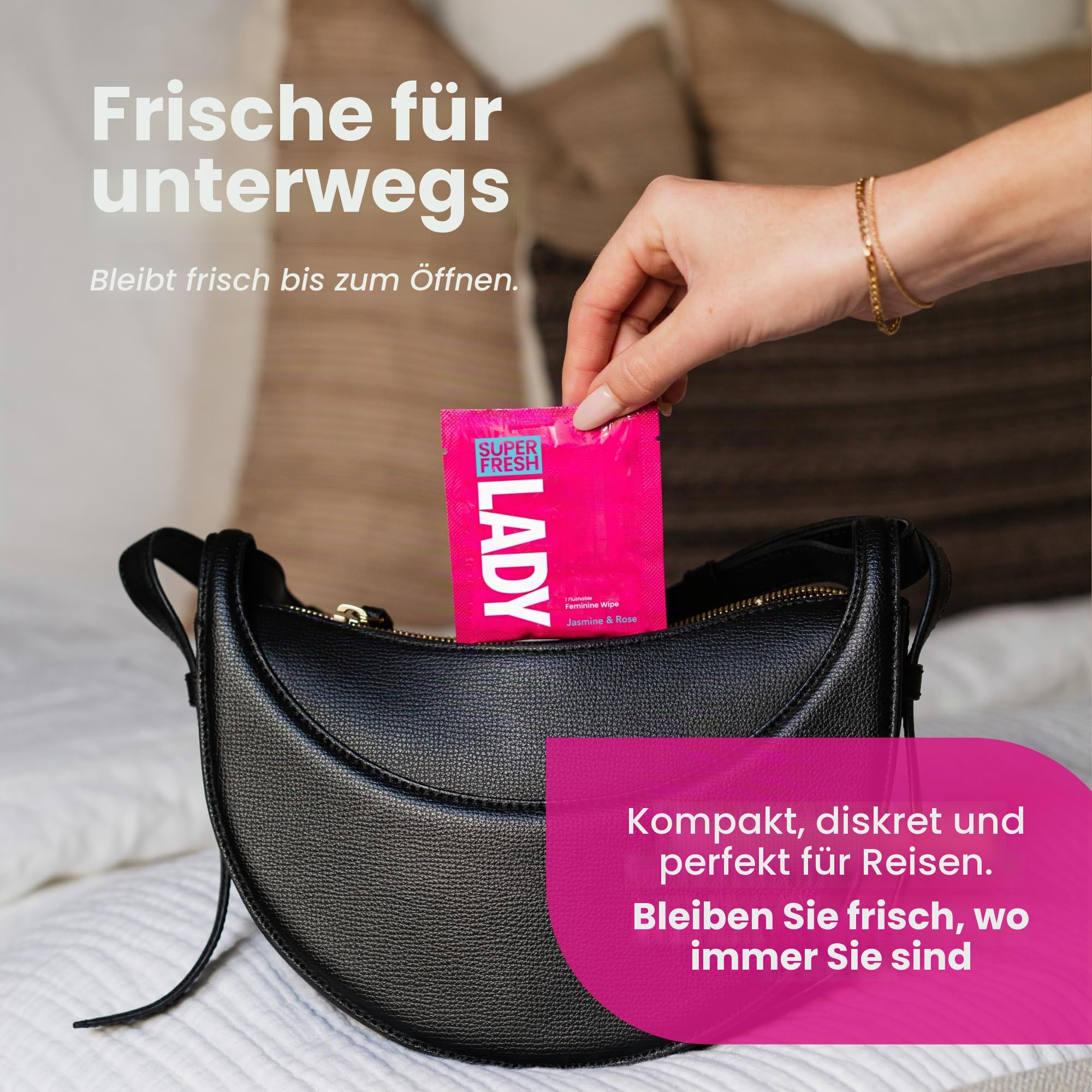Lady Parts Feminine Tücher – spülbares Feuchttuch für Frauen – pH-optimiert für Privatpersonen, Körper, Hintern und Gesicht – gut für Reisen und Intimbereiche – bleiben frisch und sauber – 20 Tücher
