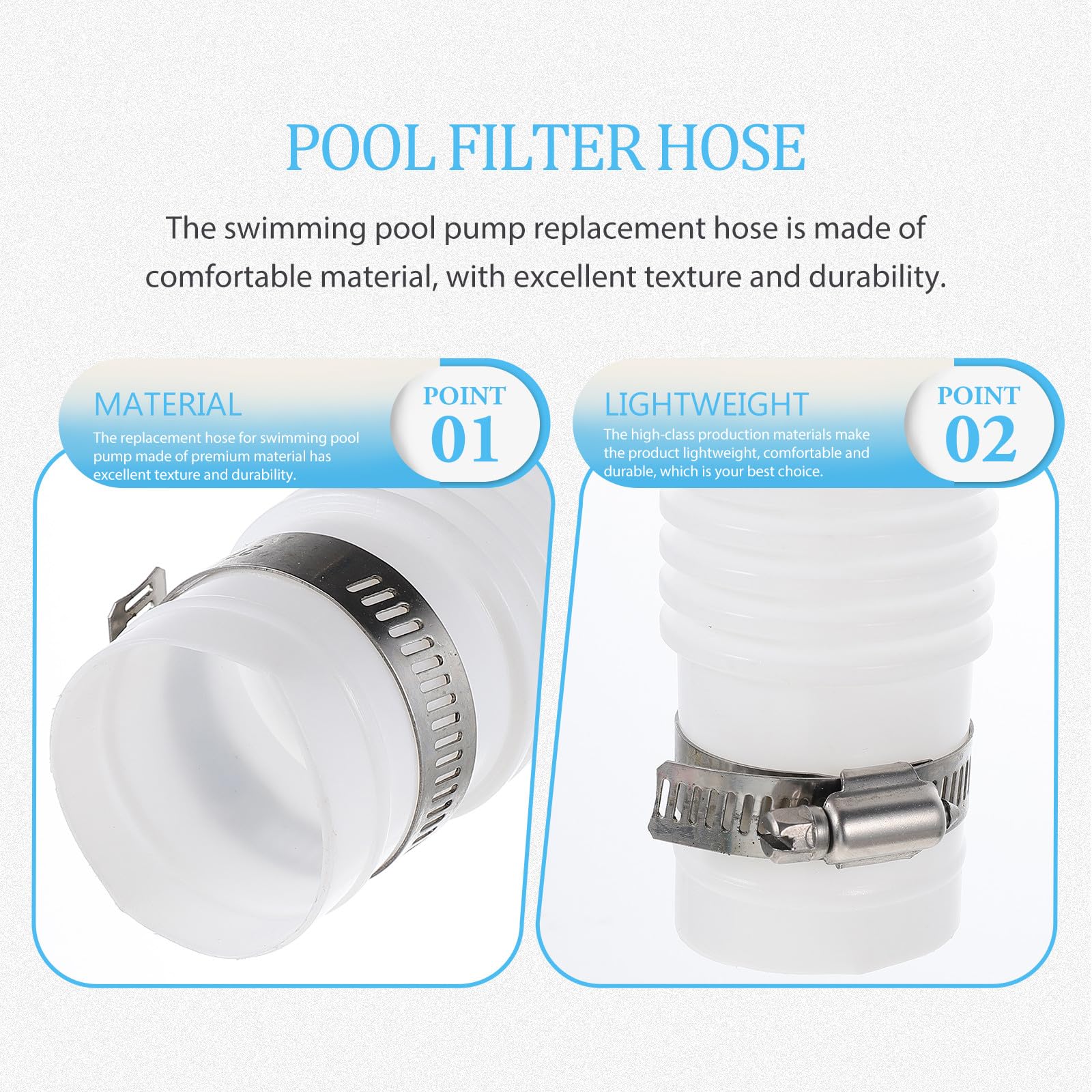 ARTIBETTER Manguera de Repuesto para Piscina Inflable Conexión Doble Cuatro Ganchos Compatible Bombas de Filtro In Tex 300/330/530/1000 Galones Mangueras Flexibles para Piscinas al Aire