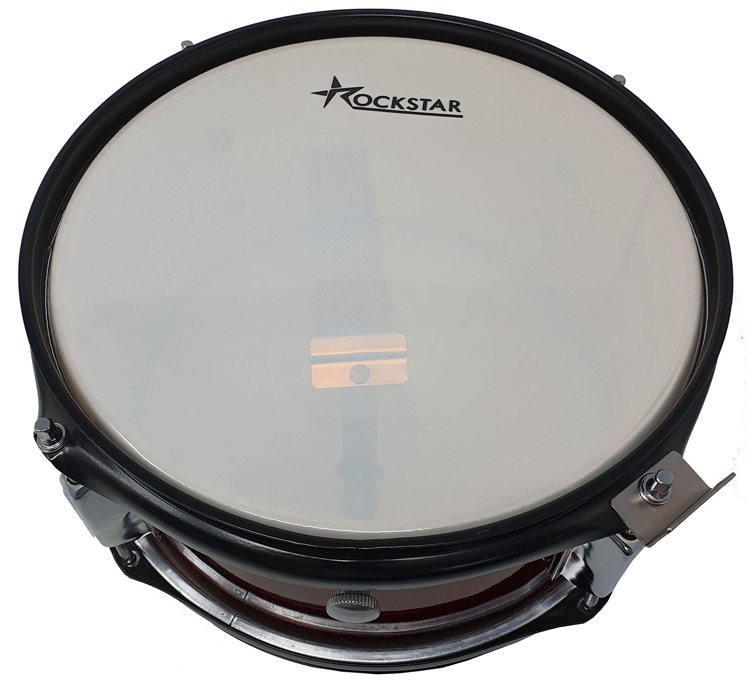 ROCKSTAR - Caja de Marcha Iniciación en Madera Afinable 1055WR-4813 Tambor Incluye Correa y Baquetas, Instrumento Musical de Percusión, Parche afinable y bordonero. 20,5cm Diametro y 13cm Altura