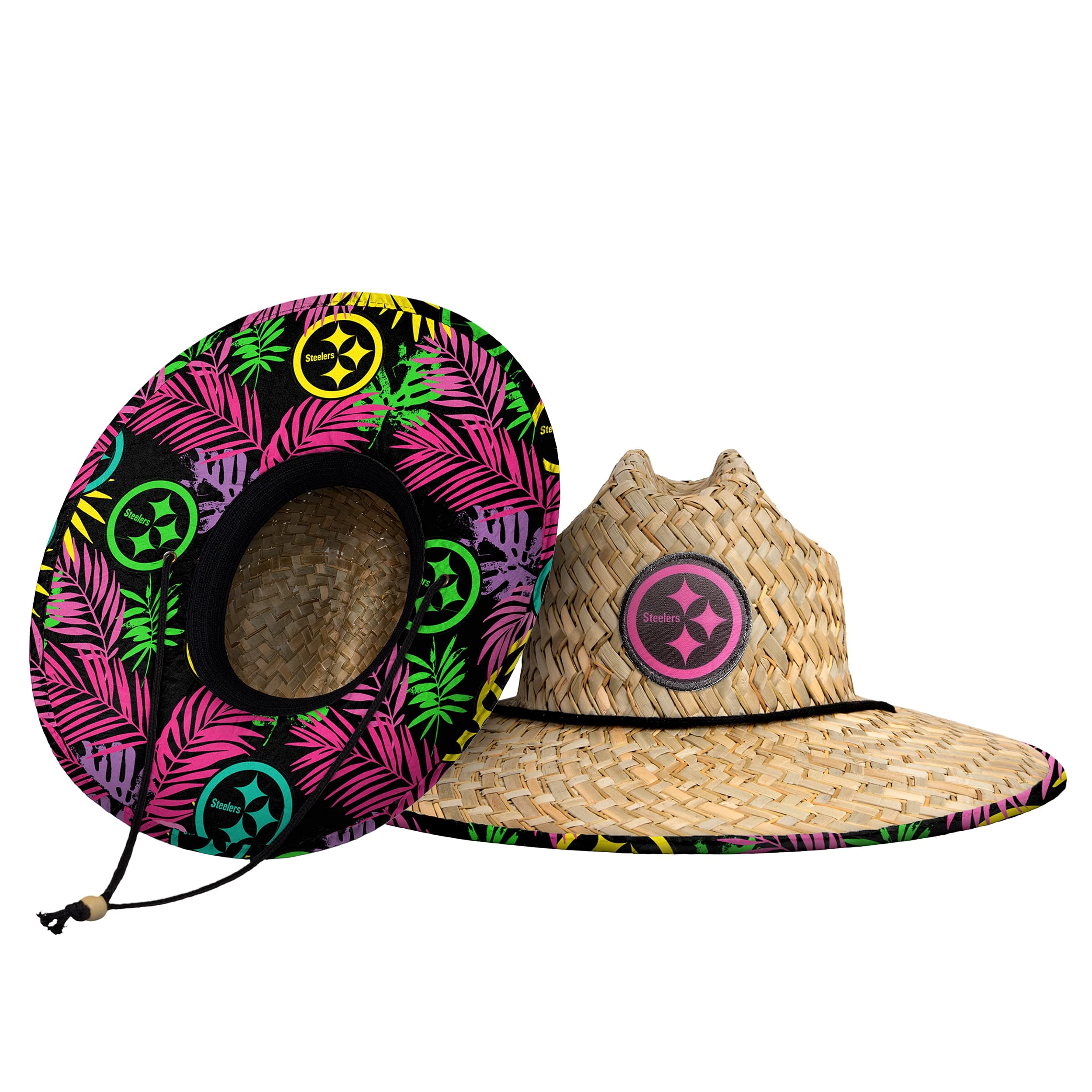 FOCO Men's NCAA College Team Logo Floral Straw Sun Hat