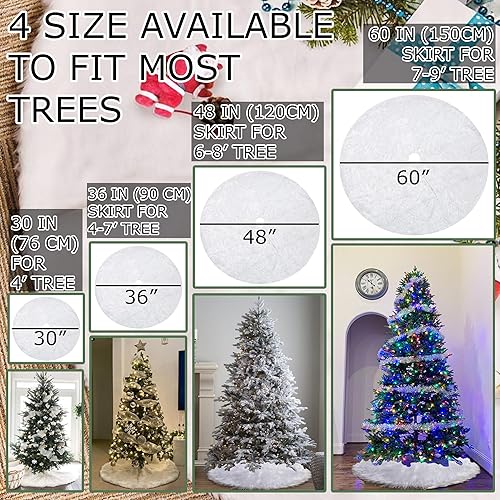 Miniatura 2 de Allgala Falda de árbol de Navidad Falda de felpa esponjosa blanca nieve - 36 pulgadas - XT932102