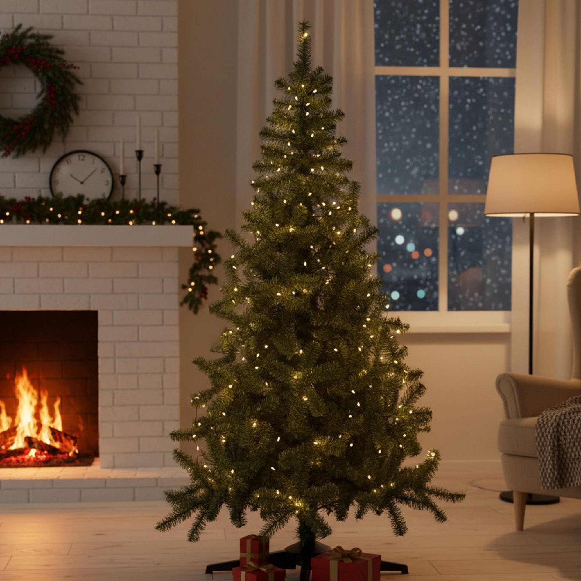 Dmora - Sapin de Noël 150 cm Albigna, Pin Artificiel, Arbre à Effet réel, Sapin de Noël, Made in Italy, 80x80 h150 cm, Vert