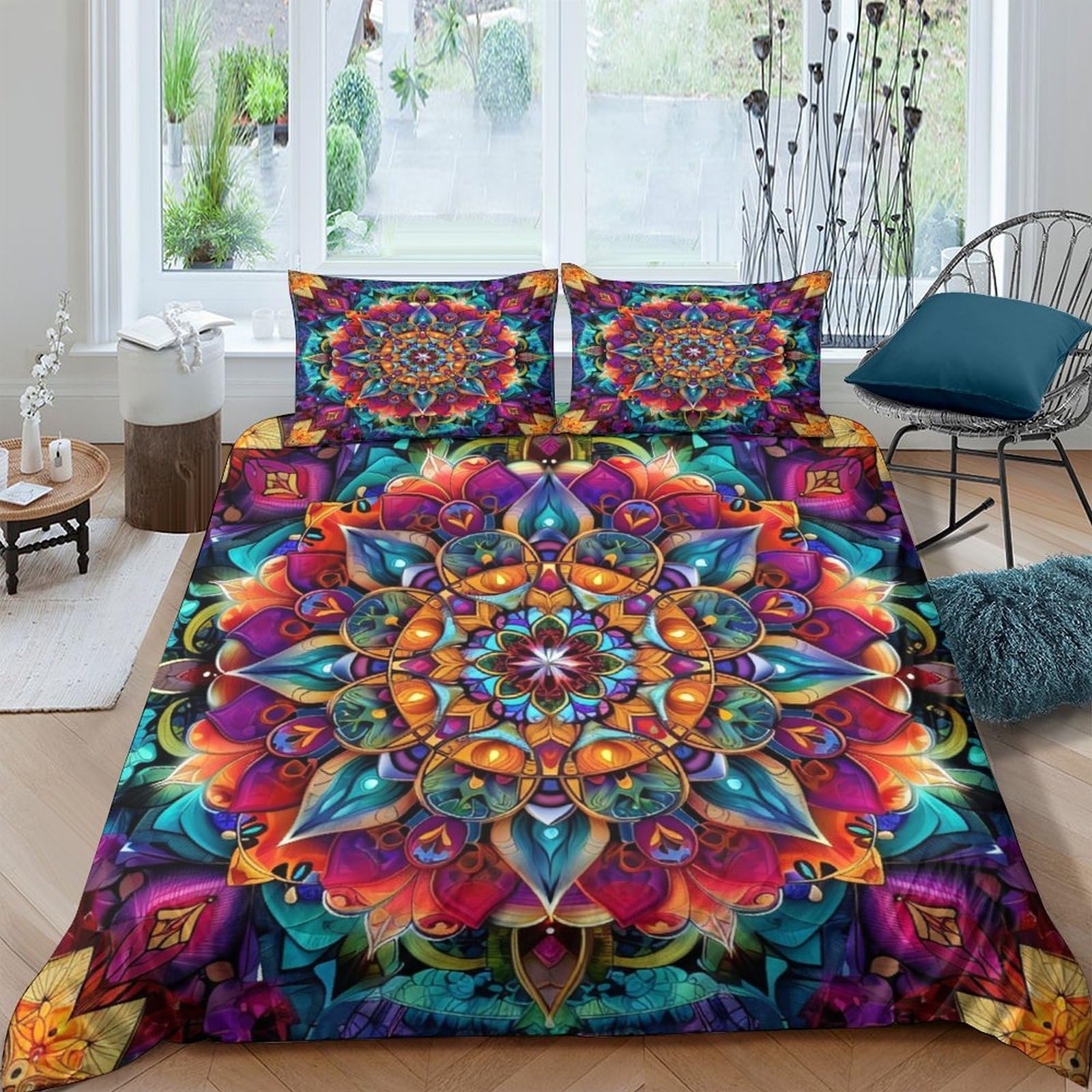 Parure de lit Datura Flowers qualité hôtelière 220 x 240 cm microfibre douce