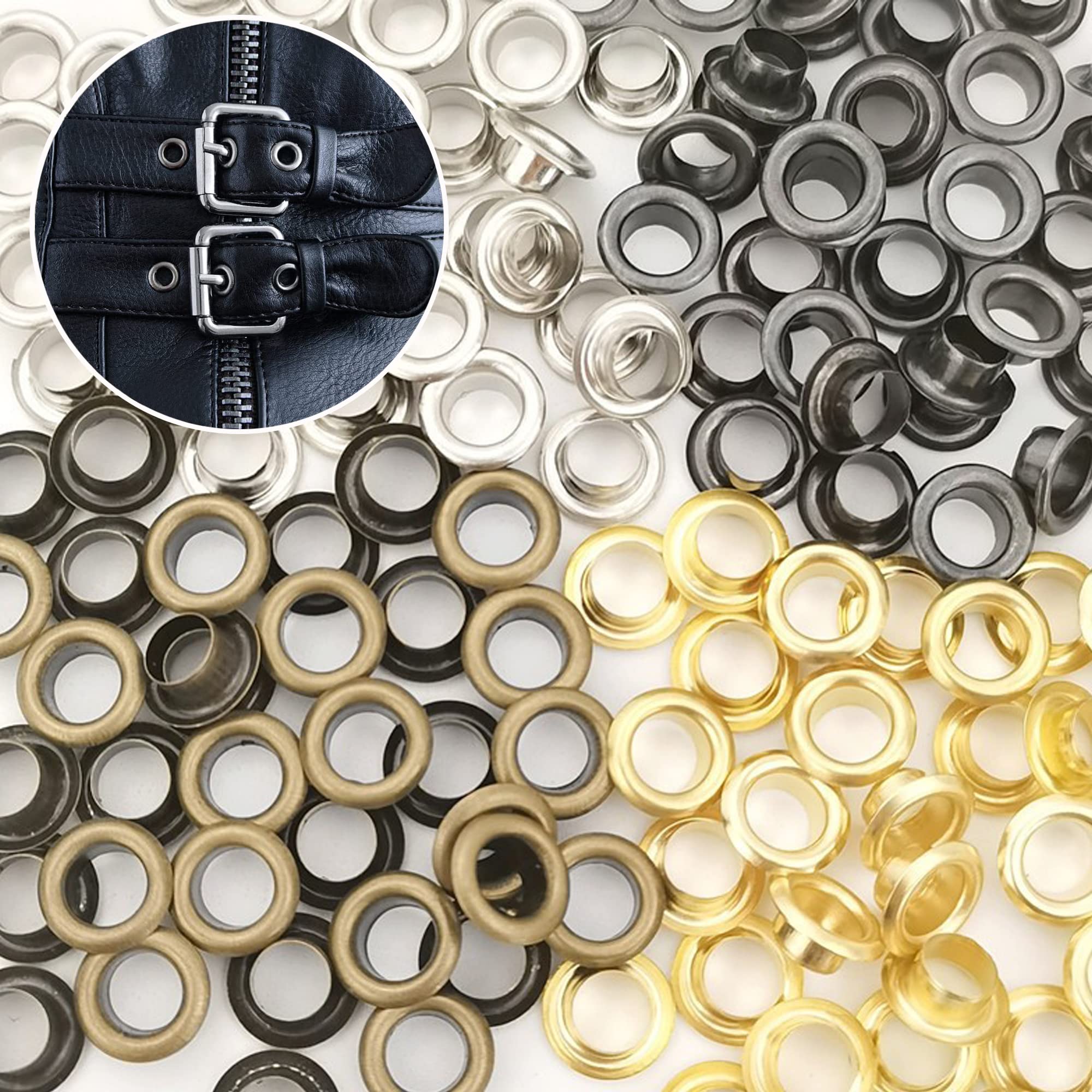 Grommet Werkzeug Kit 200 Pcs Ösen Set 6mm Tülle ? Produktbild-Vorschau 3
