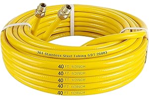 40FT 1/2'' CSST Flexible Gas Line for Natural Gas or Propane Appliances Conversion Kit