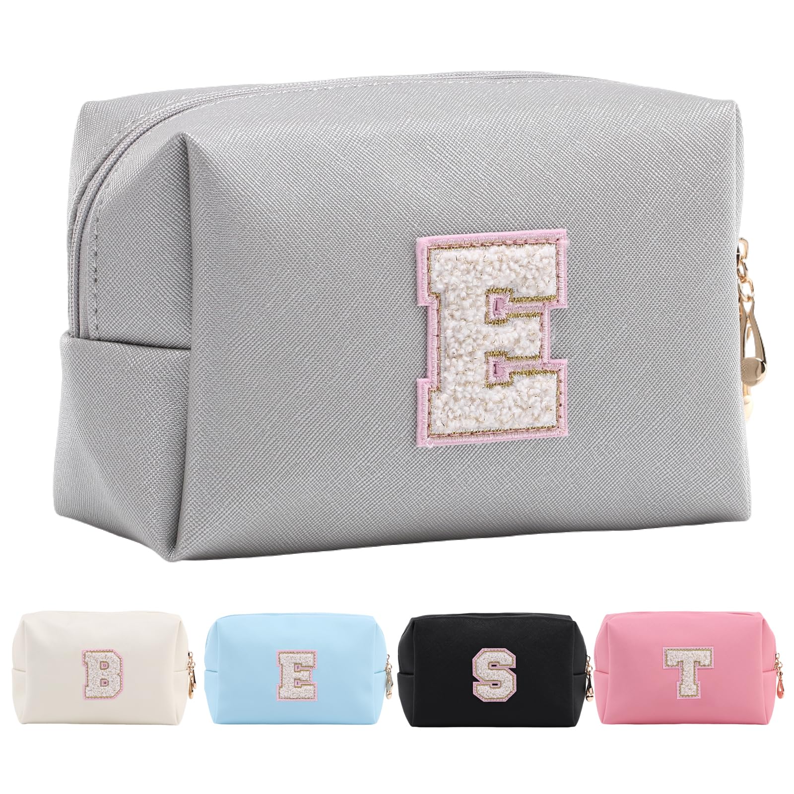 Personalized Makeup Bag,Waterproof Travel Makeup Pouch Cosmetic Bag Birthday Gift for Women Mom，Bride Bridesmaid Cosmetic Bag A-Z — view 120