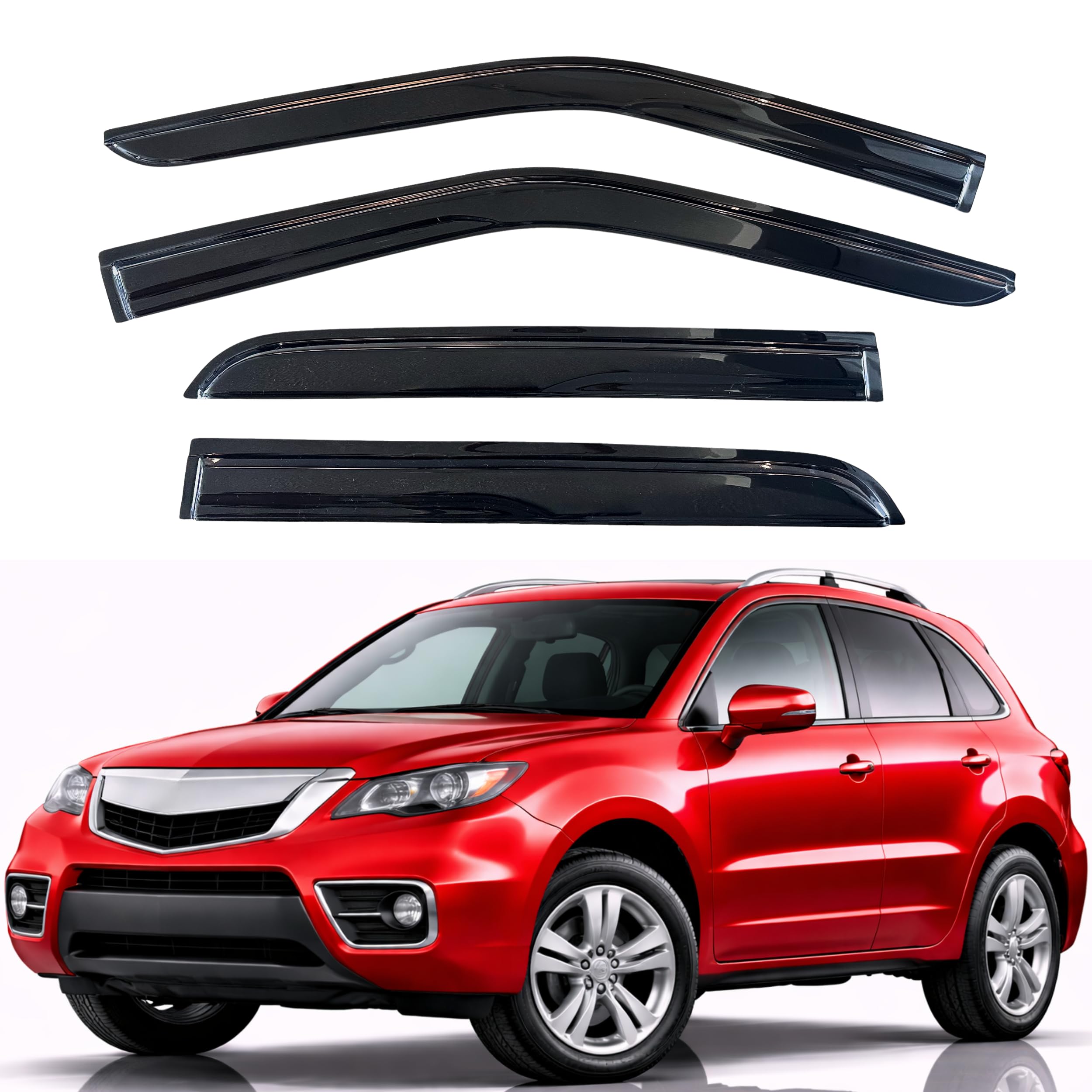 KPY Rain Guards Fit for 2007-2012 Acura RDX, Out-Channel Window Visors Vent Wind Deflectors 4PC, Car Accessories for 07-12 Acura RDX