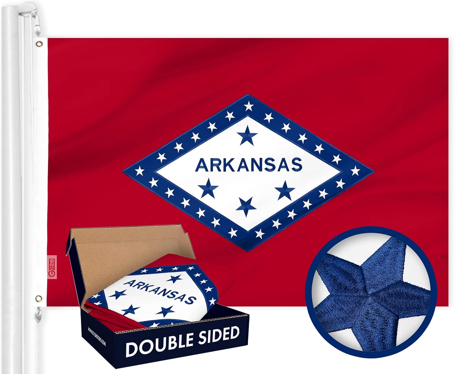 Amazon.com : G128 Arkansas State Flag | 3x5 Ft | Double ToughWeave ...