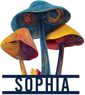 Personalized Mushroom Metal Sign, Custom Rustic Sign for Porch Fence Yard – Home Decor Gift for Mushroom Lovers, Foragers, Gardeners, Birthday or Housewarming Gift