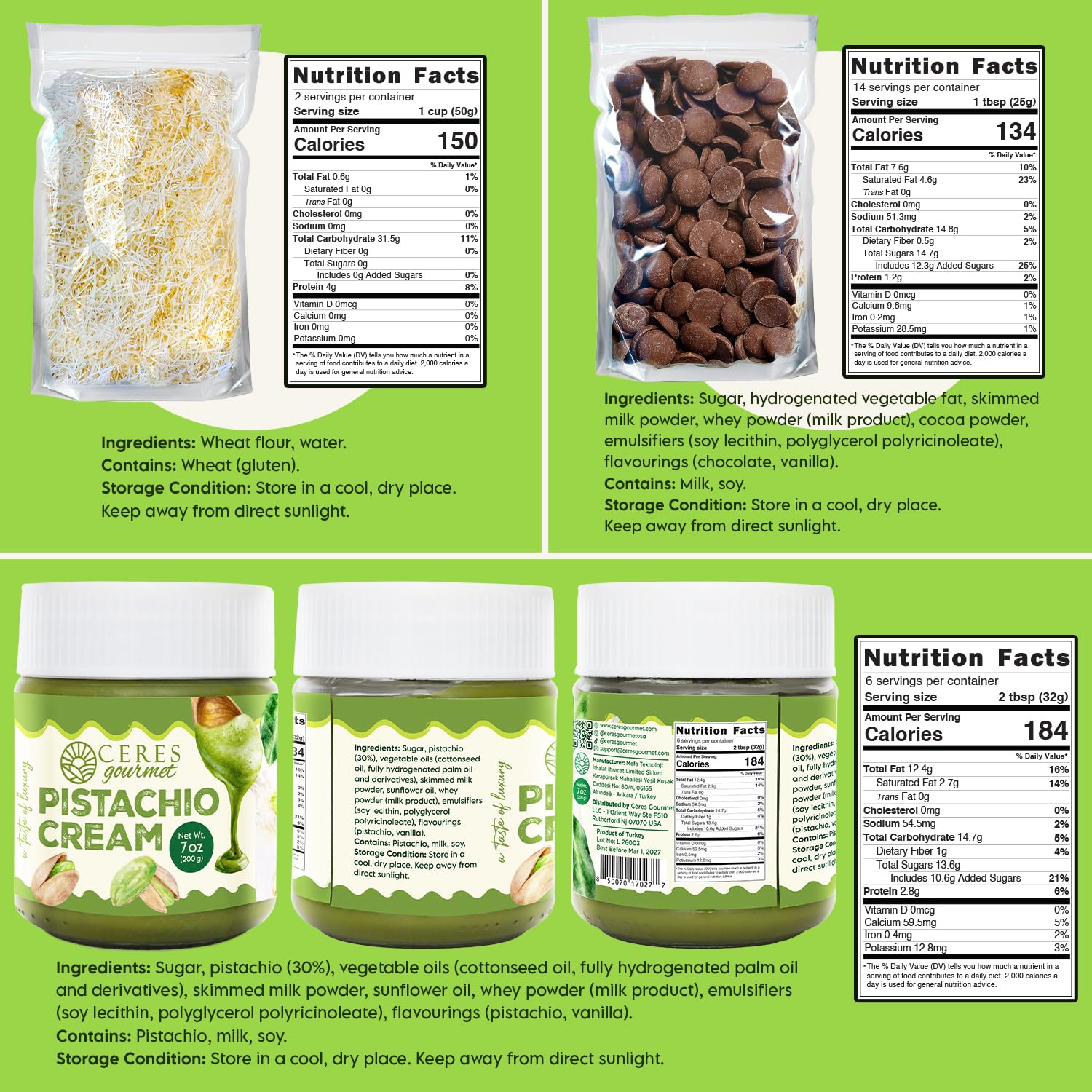 Dubai Chocolate Bar DIY Kit – Includes Mold, 12.3 oz Melting Wafers, 3.5 oz Kataifi, 7 oz Pistachio Spread – Gift Kit for Choco Lovers and Christmas, Make Your Own Gourmet Pistachio Chocolate at Home