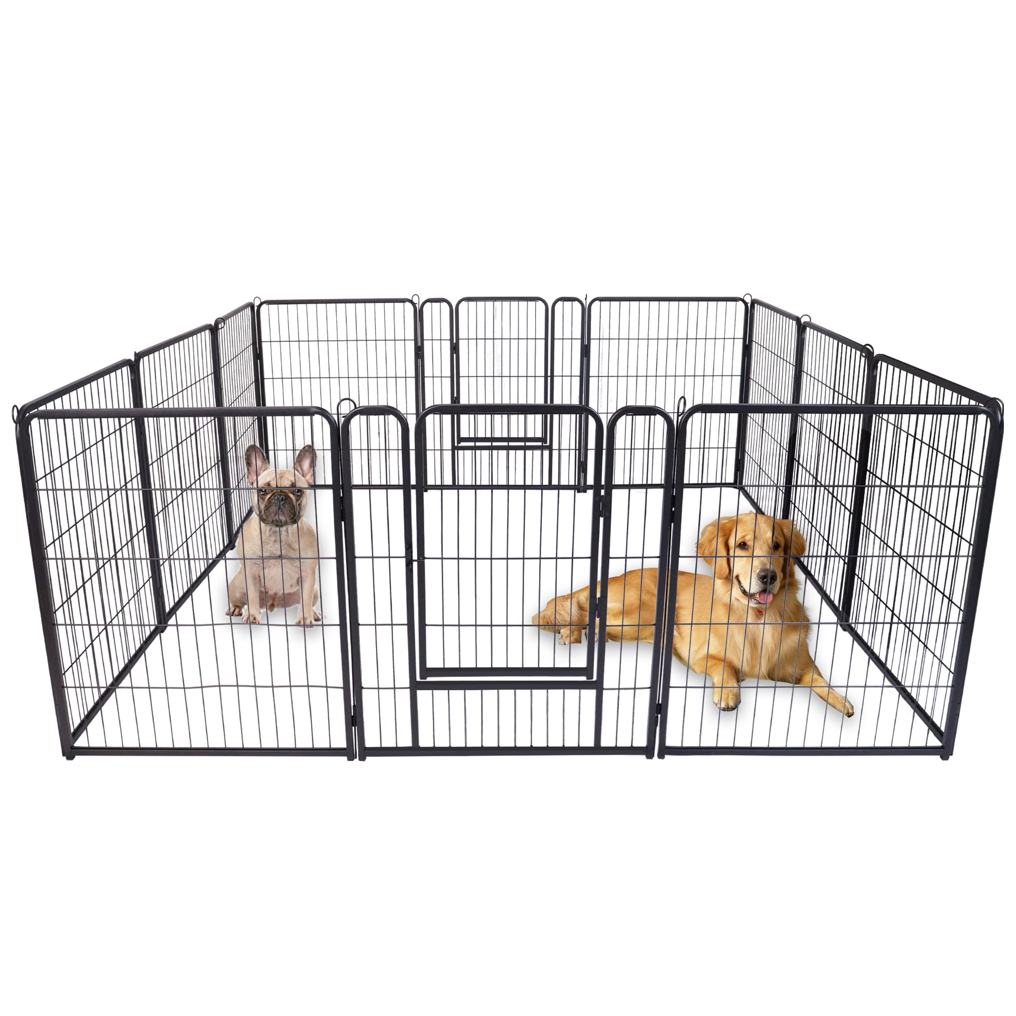 UISEBRT Recinzione per cuccioli con porta, box per cani, flessibile, pieghevole, per cani, gatti, cuccioli, conigli (65 x 80 cm, 12 pezzi)