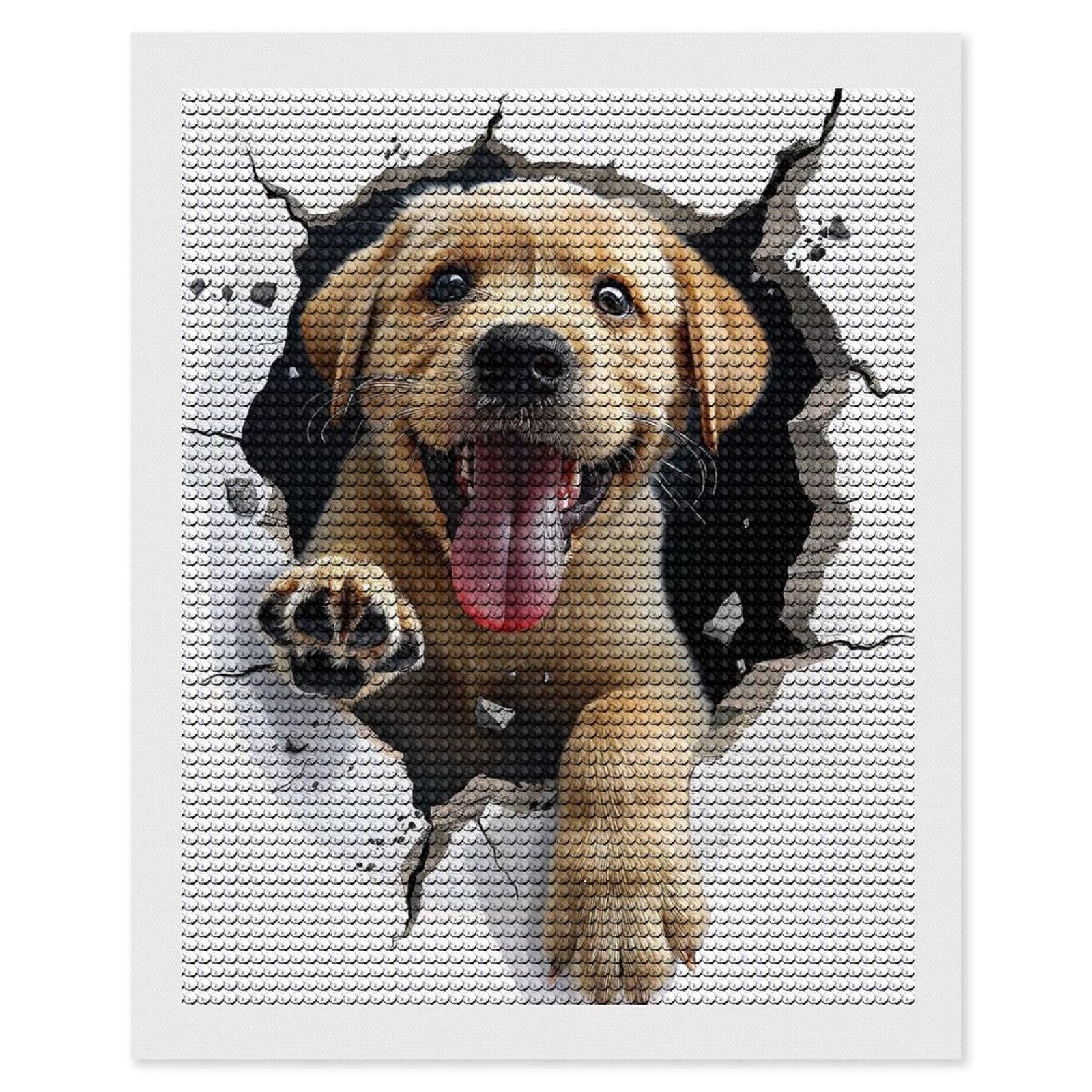 Junmoney Labrador Diamond Art Canvas 16"x20", for Adults, Pleasing Wall Art Project, Modern Decor, Gift Idea, Nice Detail and Sparkle