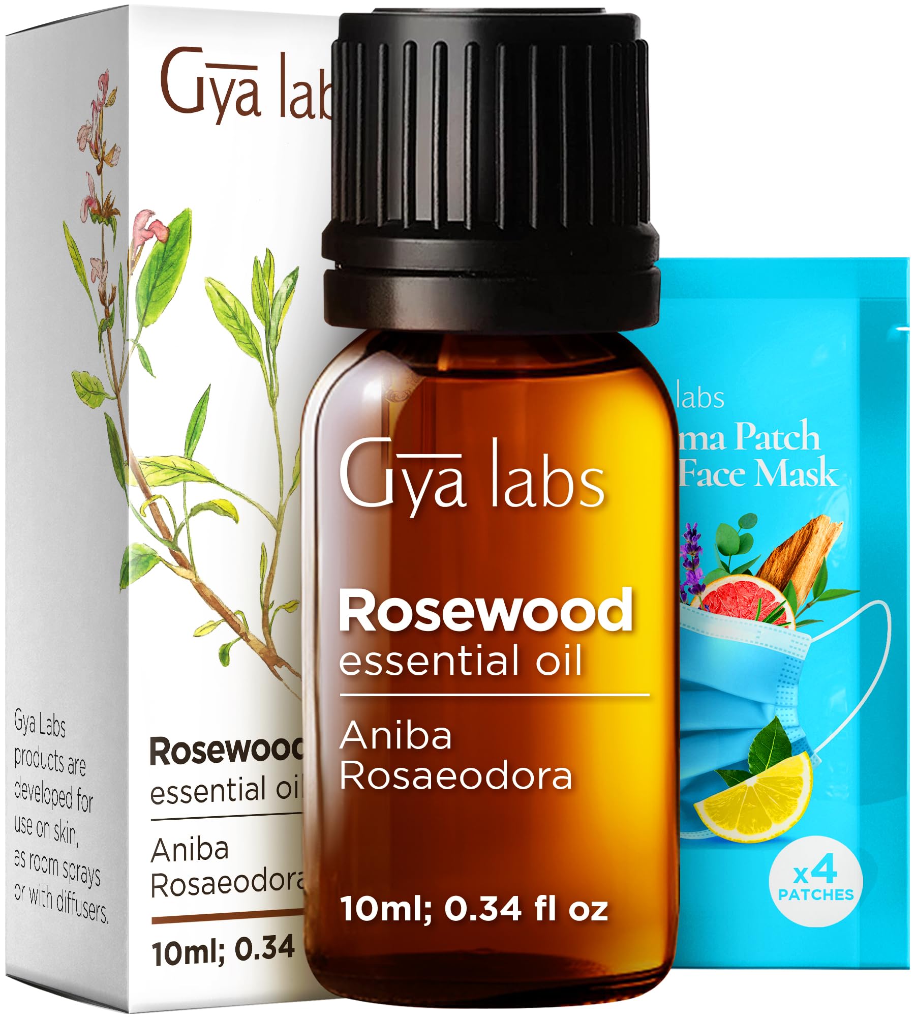 Rosewood Essential Oil for Skin, Hair &amp; Diffuser - 0.34 Fl Oz