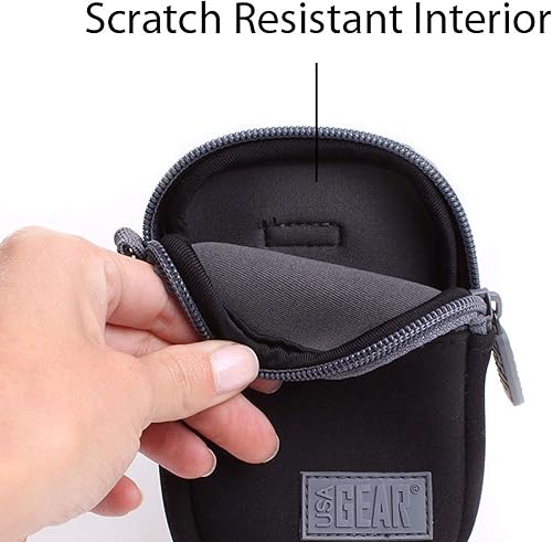 Miniatura 5 de USA GEAR Funda compacta para cámara, bolsa pequeña resistente al agua para cámara digital con trabilla para cinturón, correa de muñeca, bolsillo