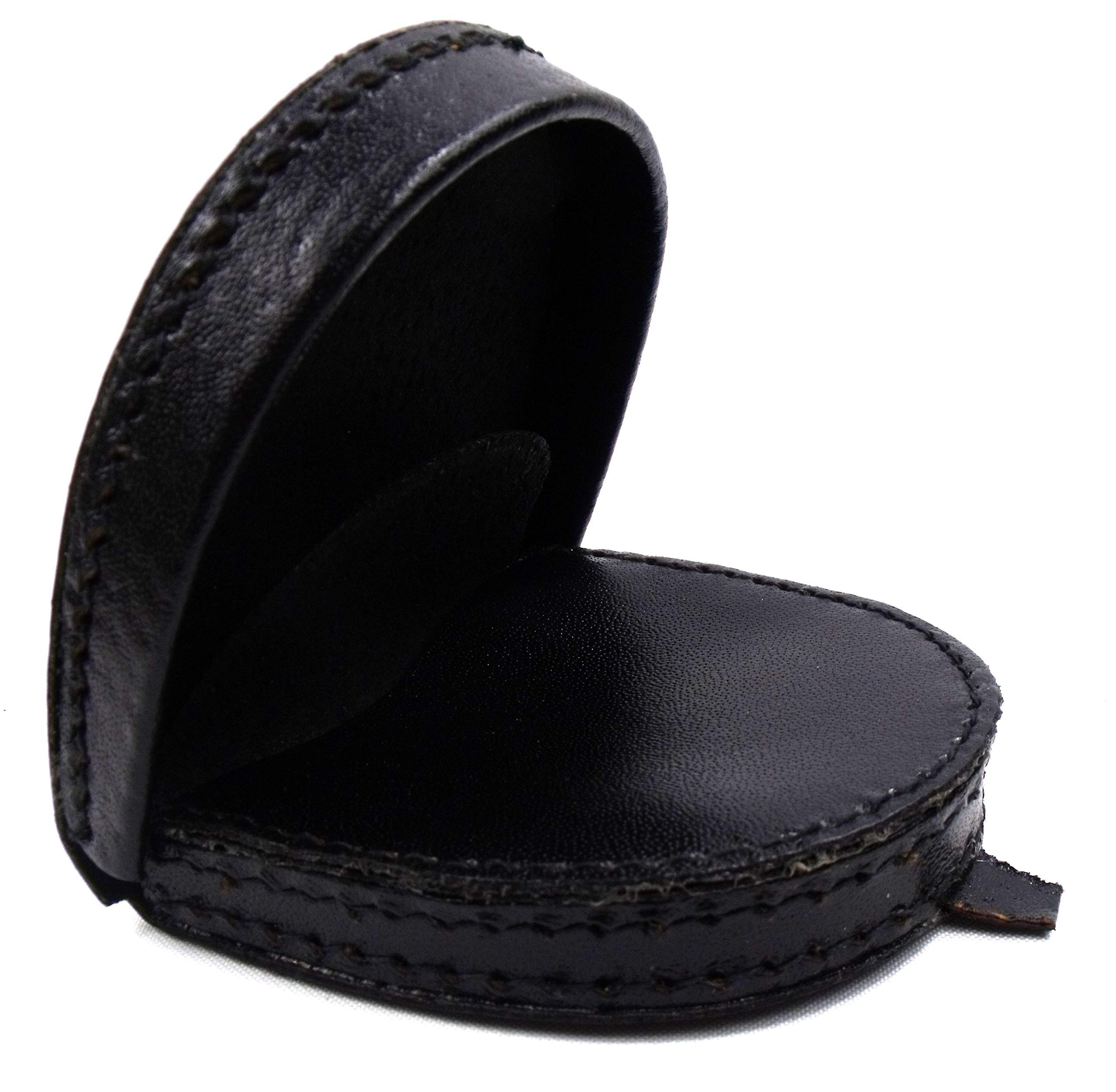 The Leather Emporium Men's Black Unisex Leather Coin Tray (Black)