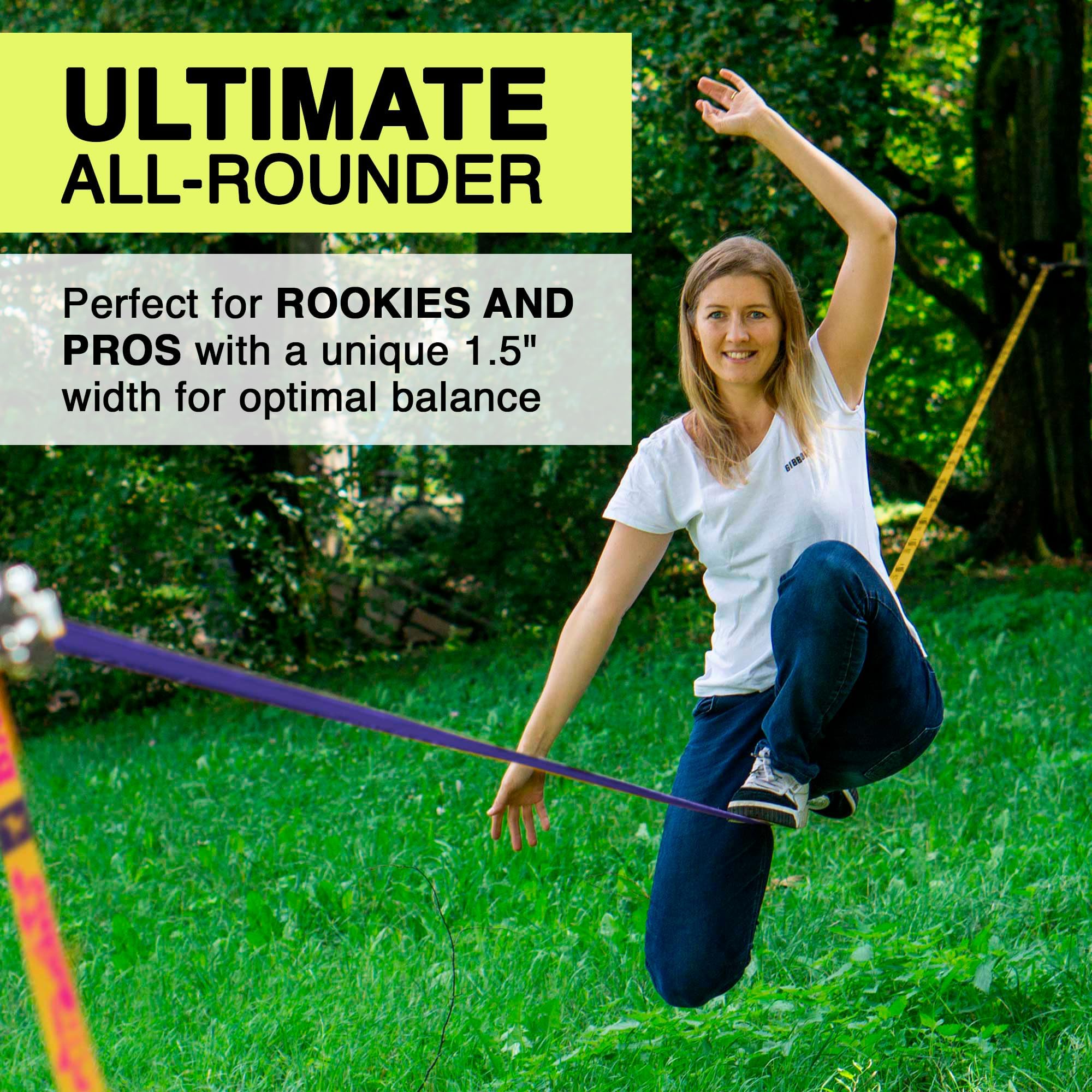 GIBBON BananLama mit TreeWear Slacklines Blu/Giallo 25 M