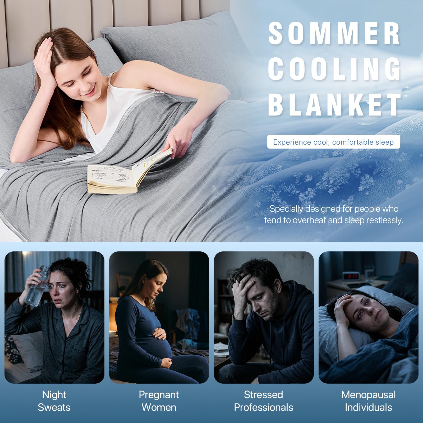 IKALIFE Manta Refrescante para Personas - Manta Fria Verano para Sofa Cama Q-MAX>0.5 Cooling Blanket Enfriamiento Mantas Fresca Verano Sabana Refrescante Refrigerante Gris 130x180 cm