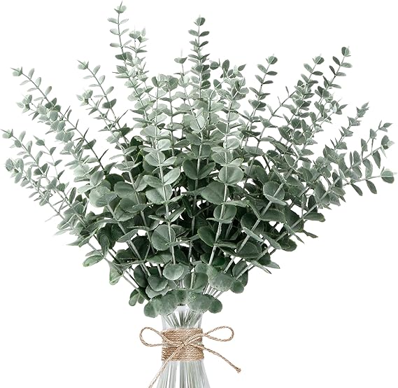 Sggvecsy 36pcs Eucalyptus Stems Decor Artificial Eucalyptus