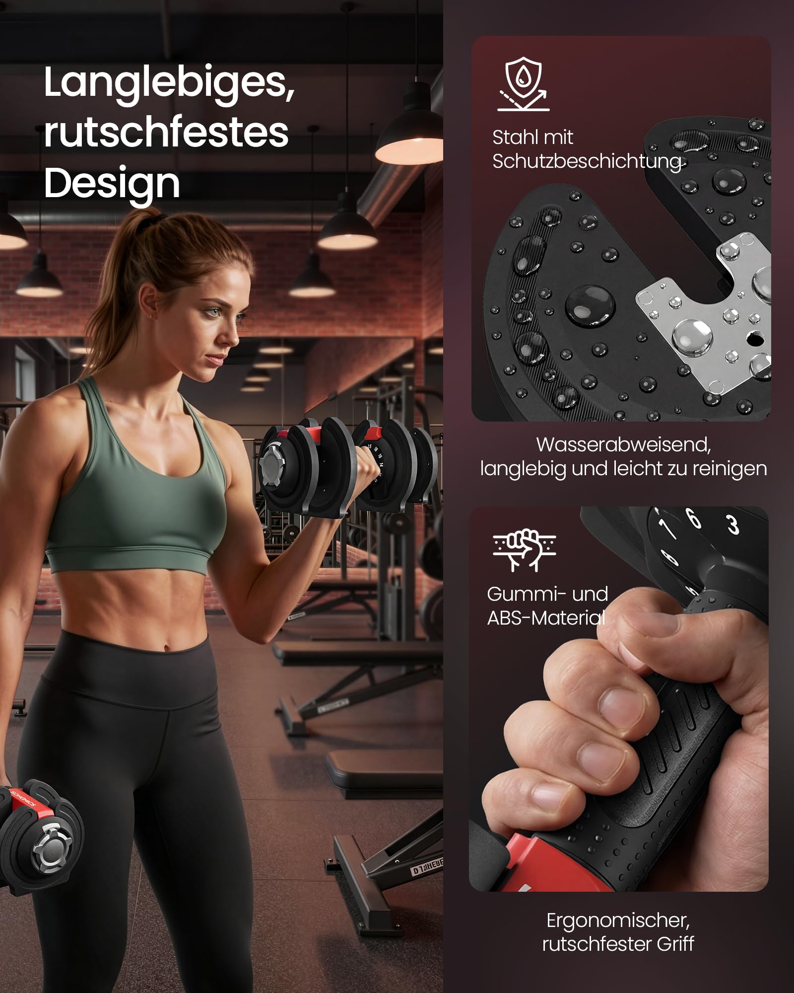 SONGMICS Kurzhanteln 2er set, platzsparend, rutschfester Griff, mit Ständer, Fitness und Krafttraining für zuhause