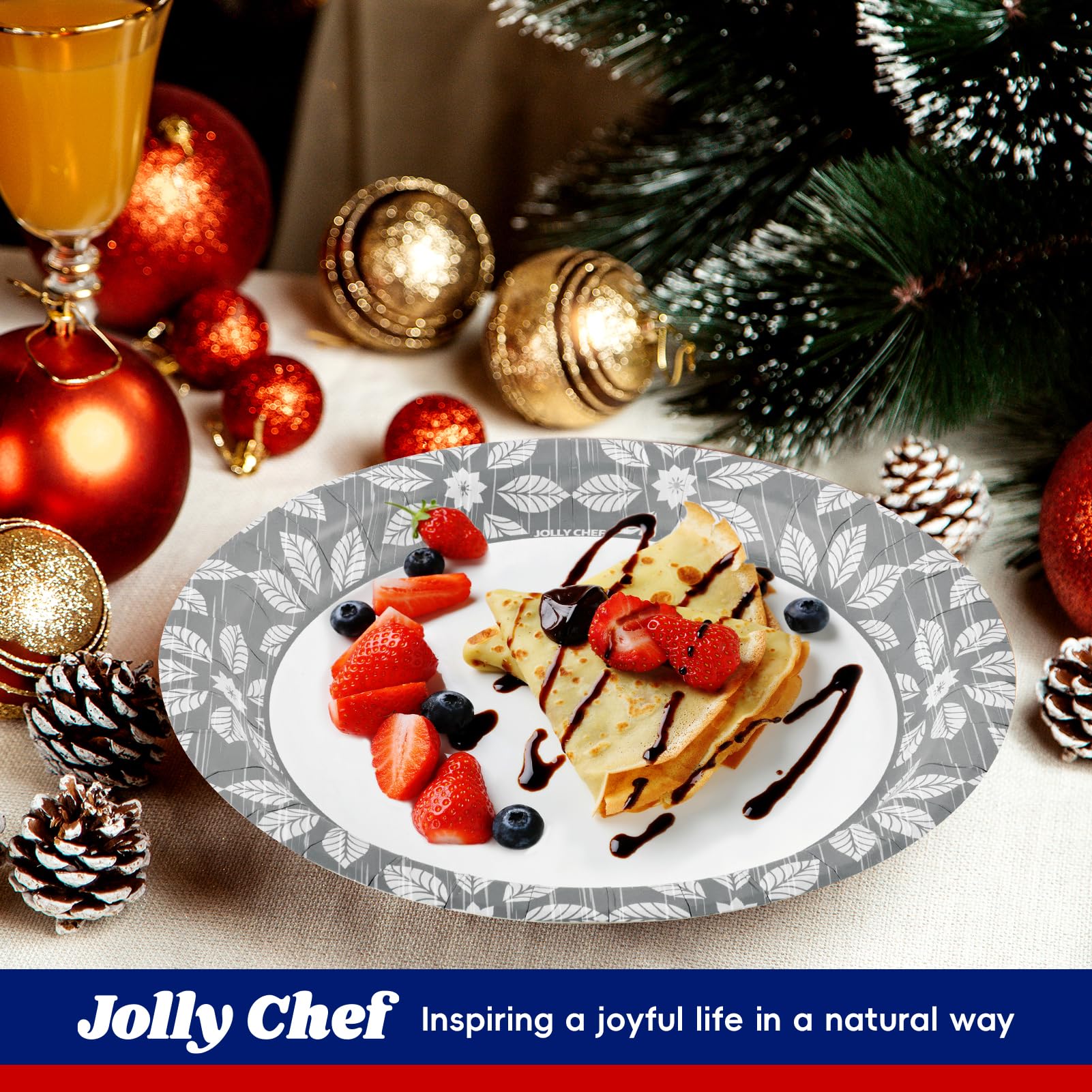 JOLLY CHEF Disposable Paper Plates - 140 Pack -6