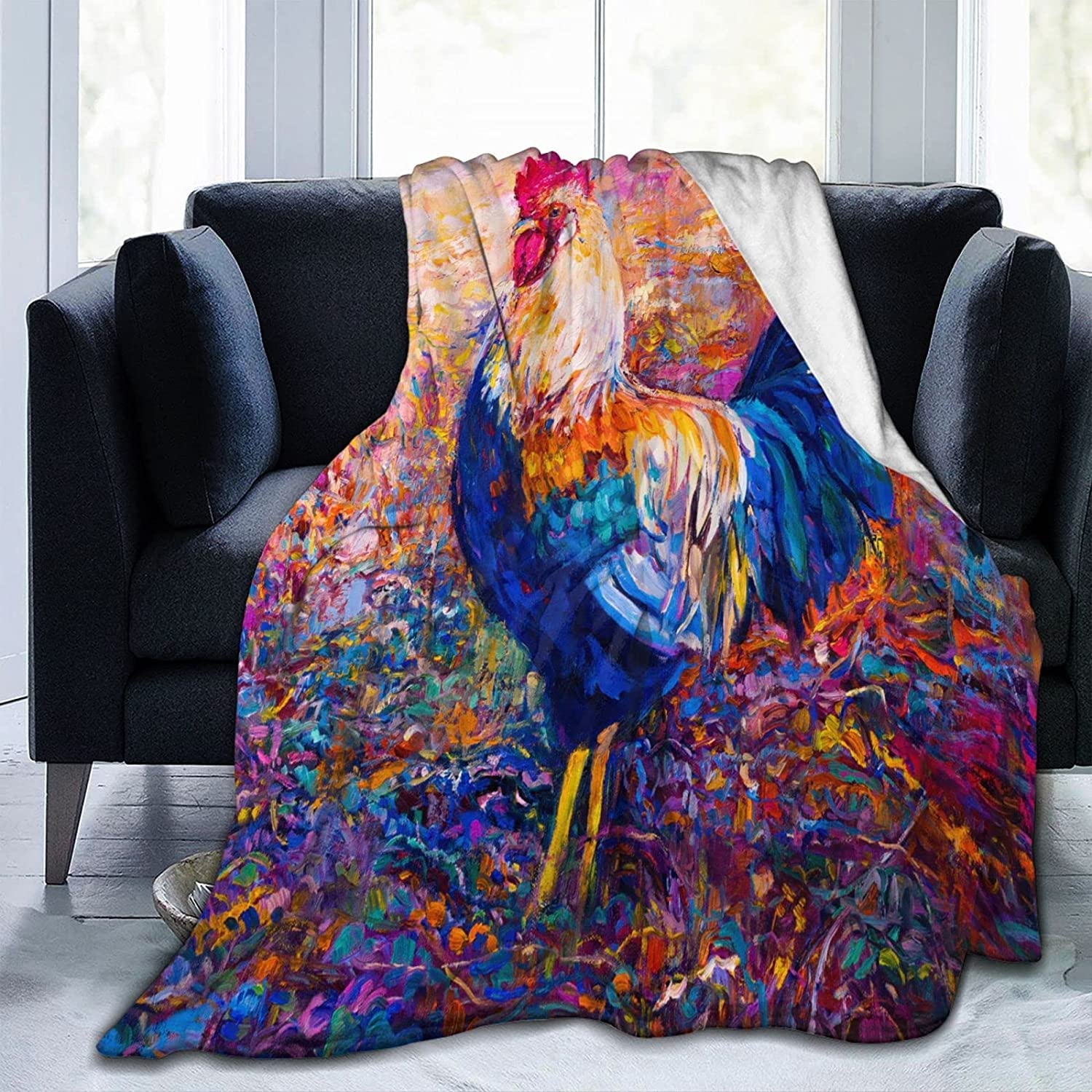 Flannel Twin Size Blanket Colorful Beautiful Rooster Cock Throw Blanket  Ultra Soft Flannel Warm Bed Blankets Microfiber Bed Cover for Sofa Couch  Bedroom Office 60x80 : Amazon.co.uk: Home u0026 Kitchen