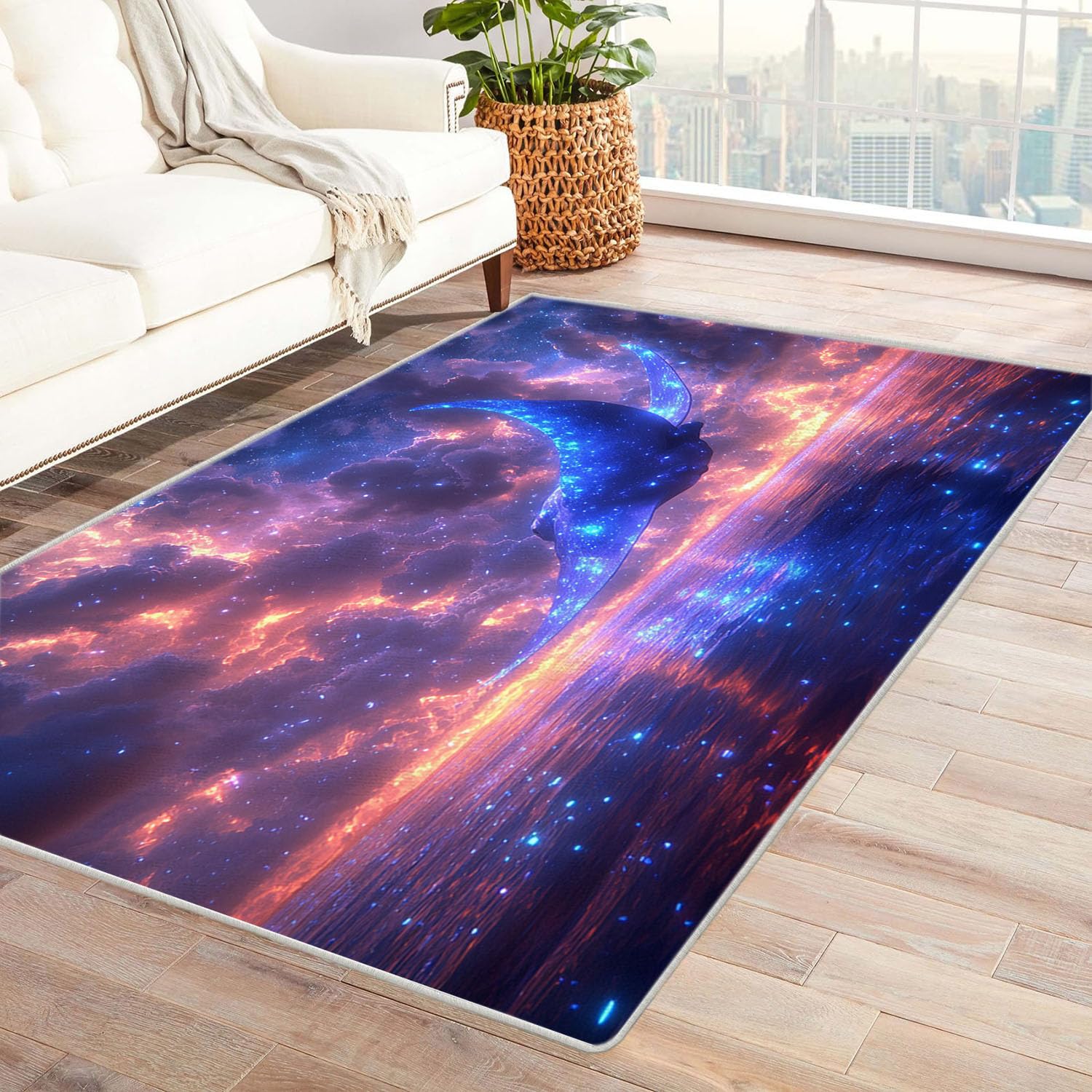 Tapis aspect 3D paysage marin antidérapant pour illuminer une cuisine ou un salon sombre