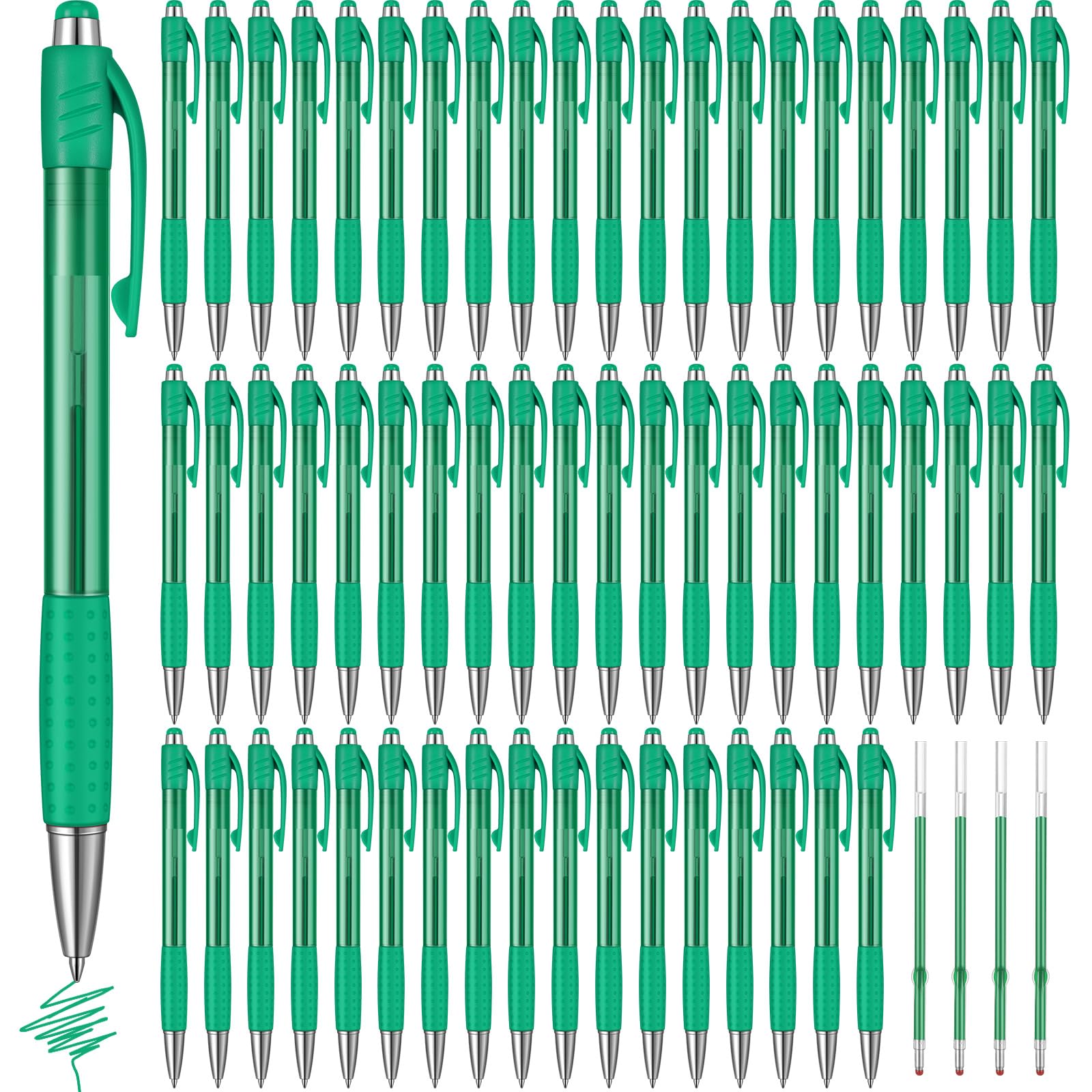 Cholemy Paquete de 60 bolígrafos retráctiles de gel de tinta de colores de 0.7 mm, 4 piezas de tinta de repuesto de punta fina, escritura suave para escribir diarios, notas, colorear, para oficina de