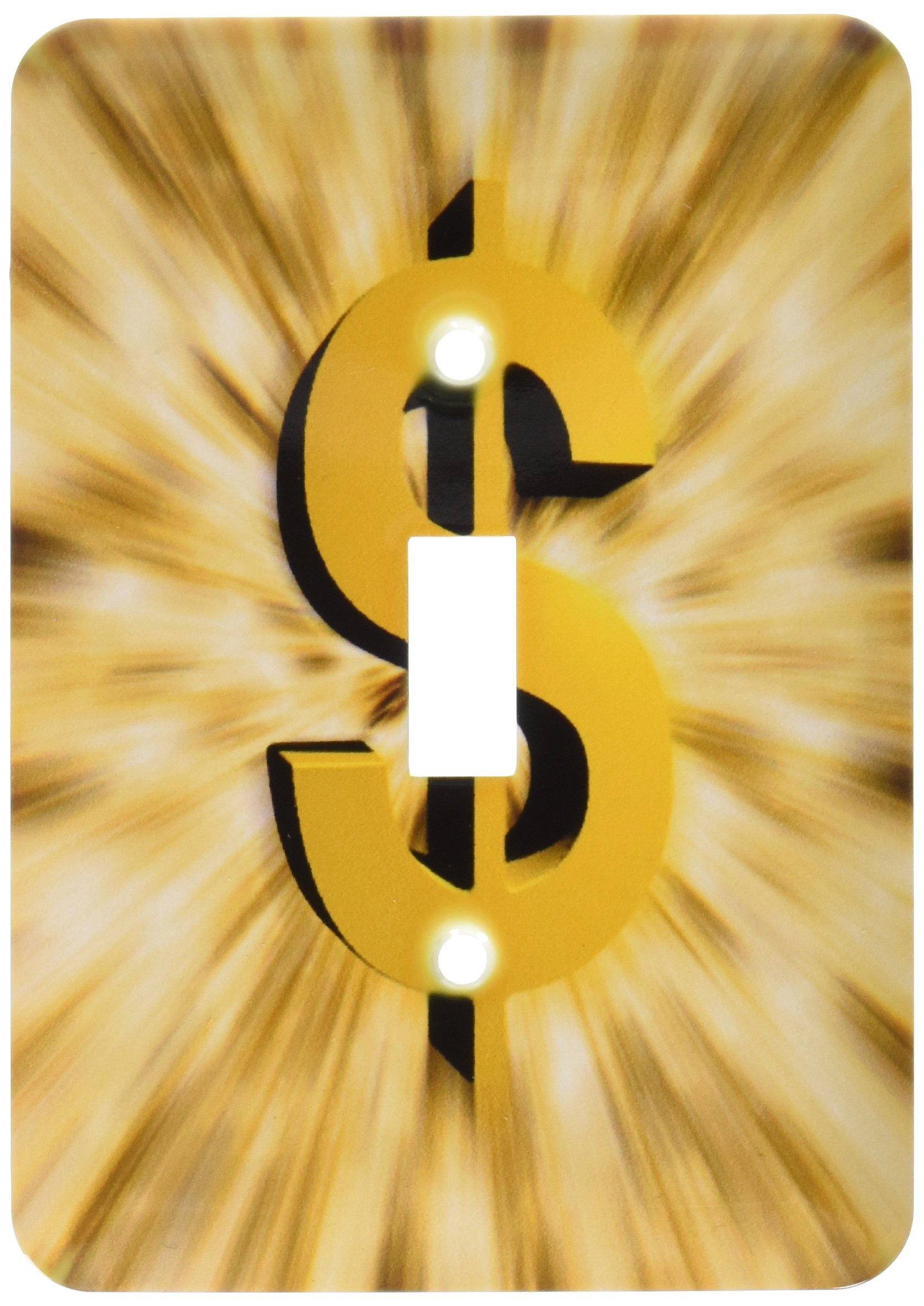 Photo 1 of 3dRose Lsp_19931_1 Dollar Sign Features A Large Golden Dollar Sign with Bursting Graphic Design Effects Single Toggle Switch