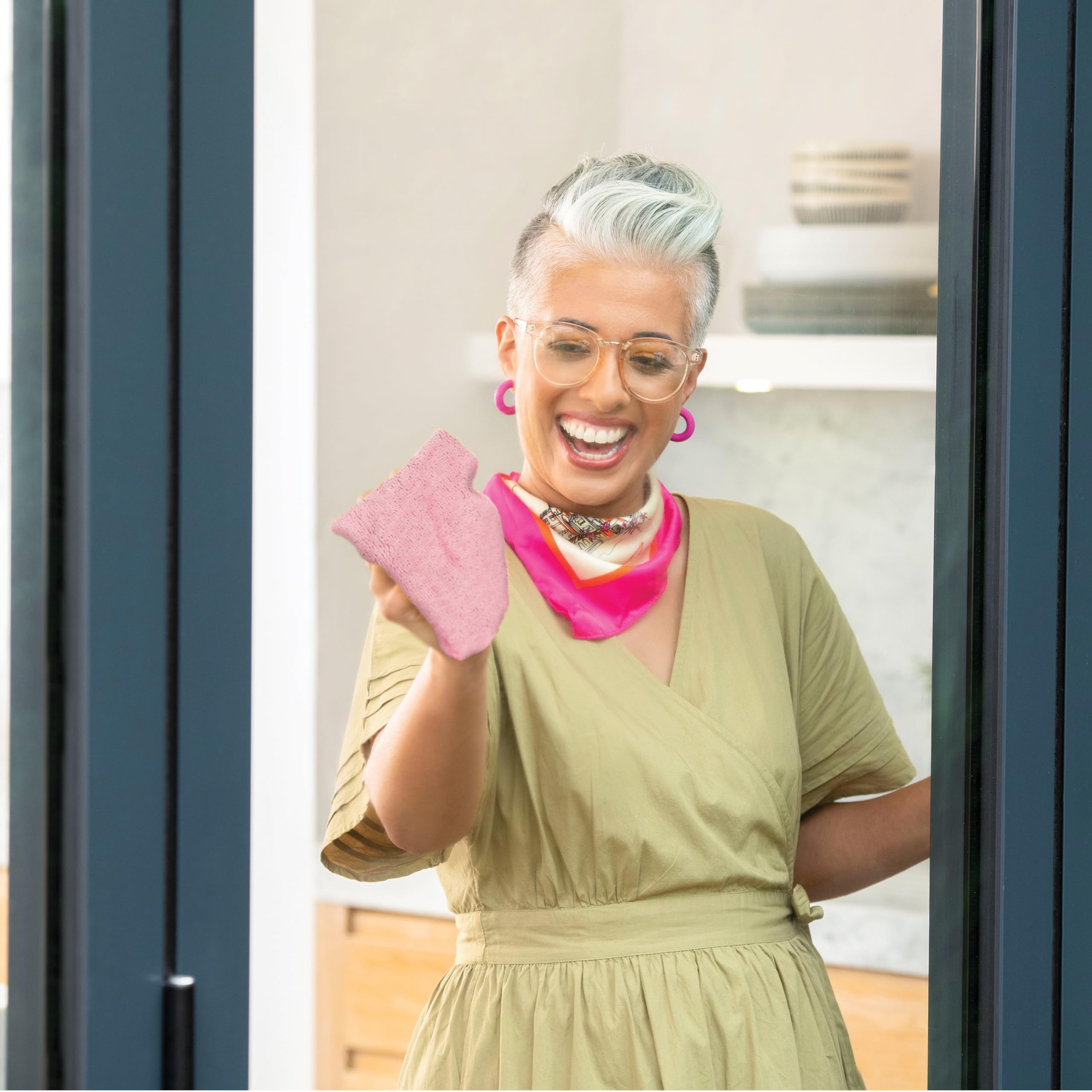 Squeaky Clean Flexi Microfibre Cloth, Case Pack Of 25 Singles, Streak Free Microfibre Cleaning Cloths, Multifunctional Reusable Cloths For All On - View #12