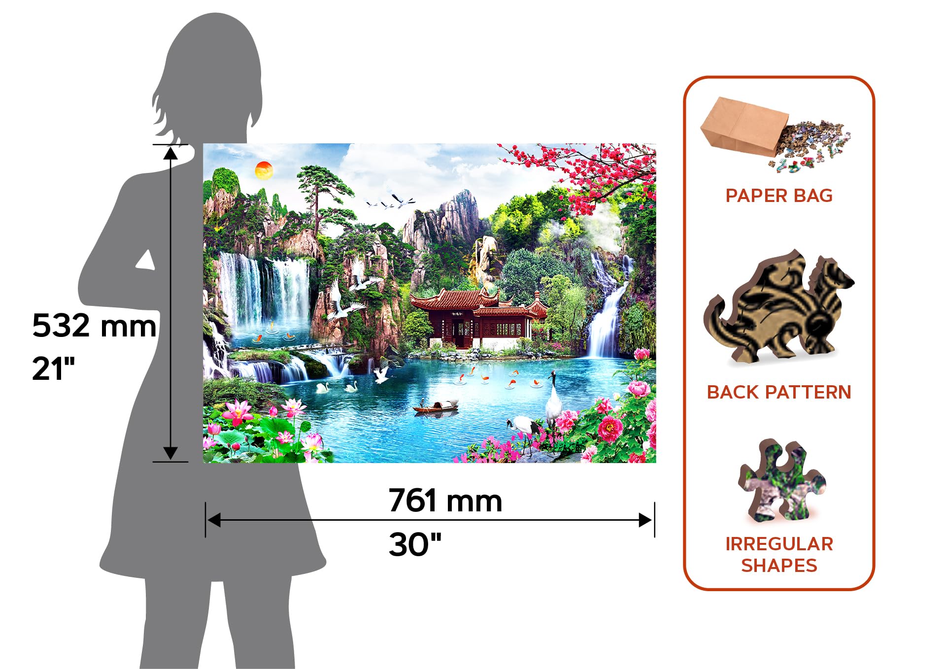 Wooden.City 2000 Elementów Drewniane Puzzle - Zabawka I Unikalne Puzzle Dla Dzieci I Dorosłych - Piękna Układanka Z Układanką Z Niezwykłymi Kawałkami Zwierząt - Puzzli - Idealny Prezent Urodzinowy