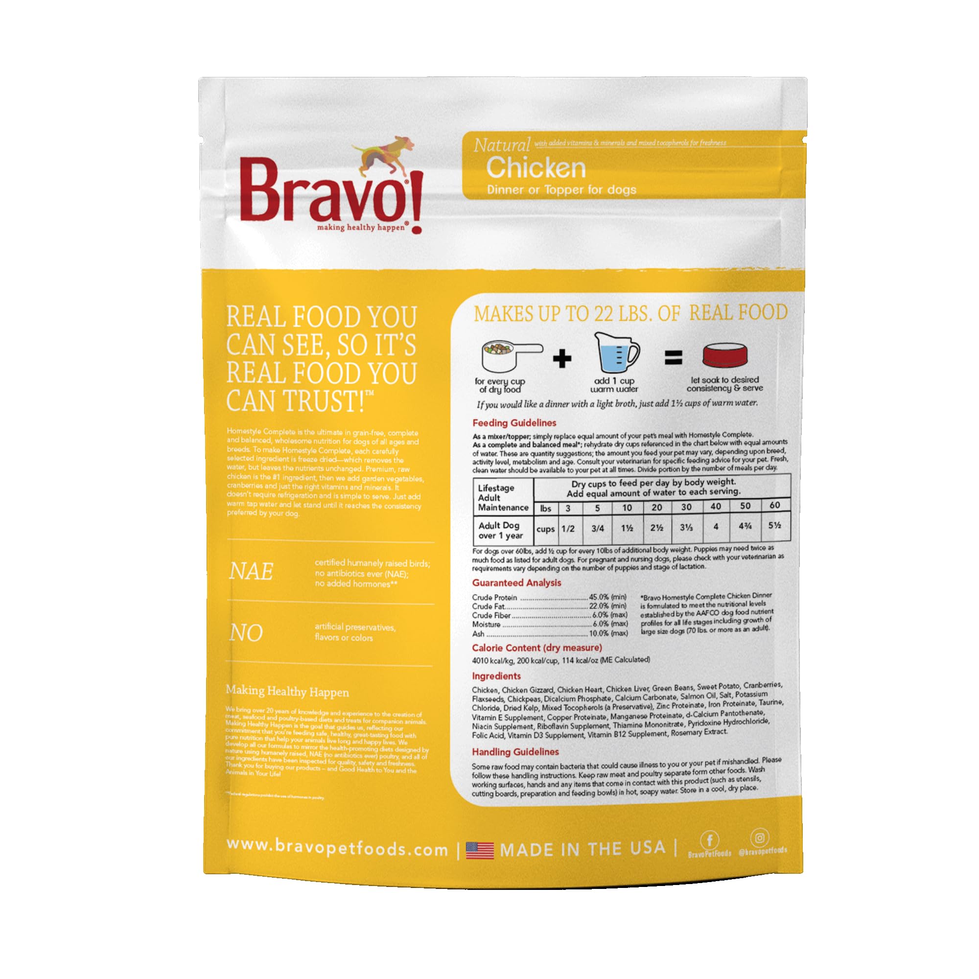 Bravo Homestyle Complete Freeze Dried Raw Dog Food Or Topper