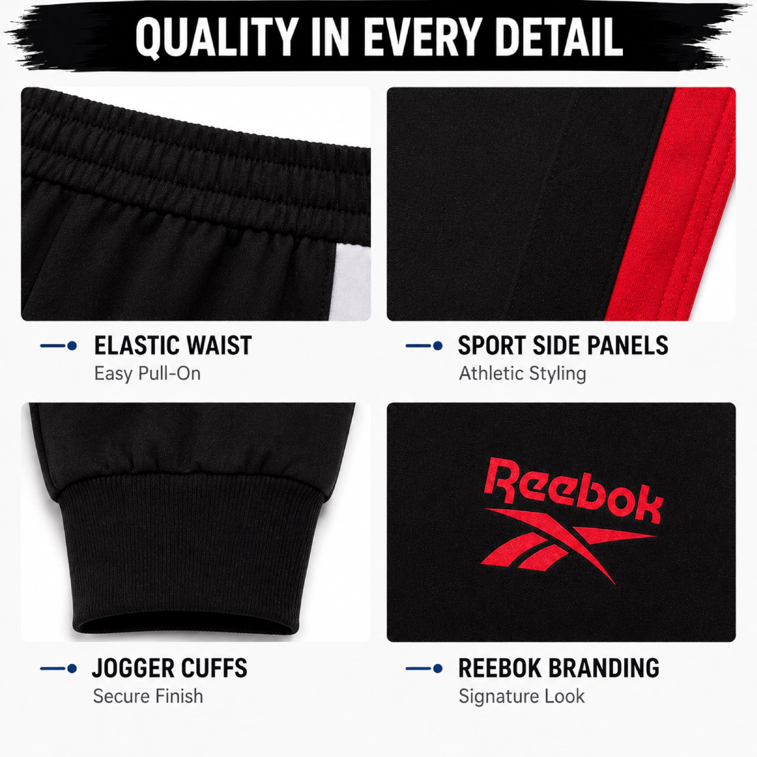 Reebok Set tuta da ragazzo – 2 pezzi Athletic Tricot foderato in pile giacca con zip e pantaloni della tuta per bambini e ragazzi