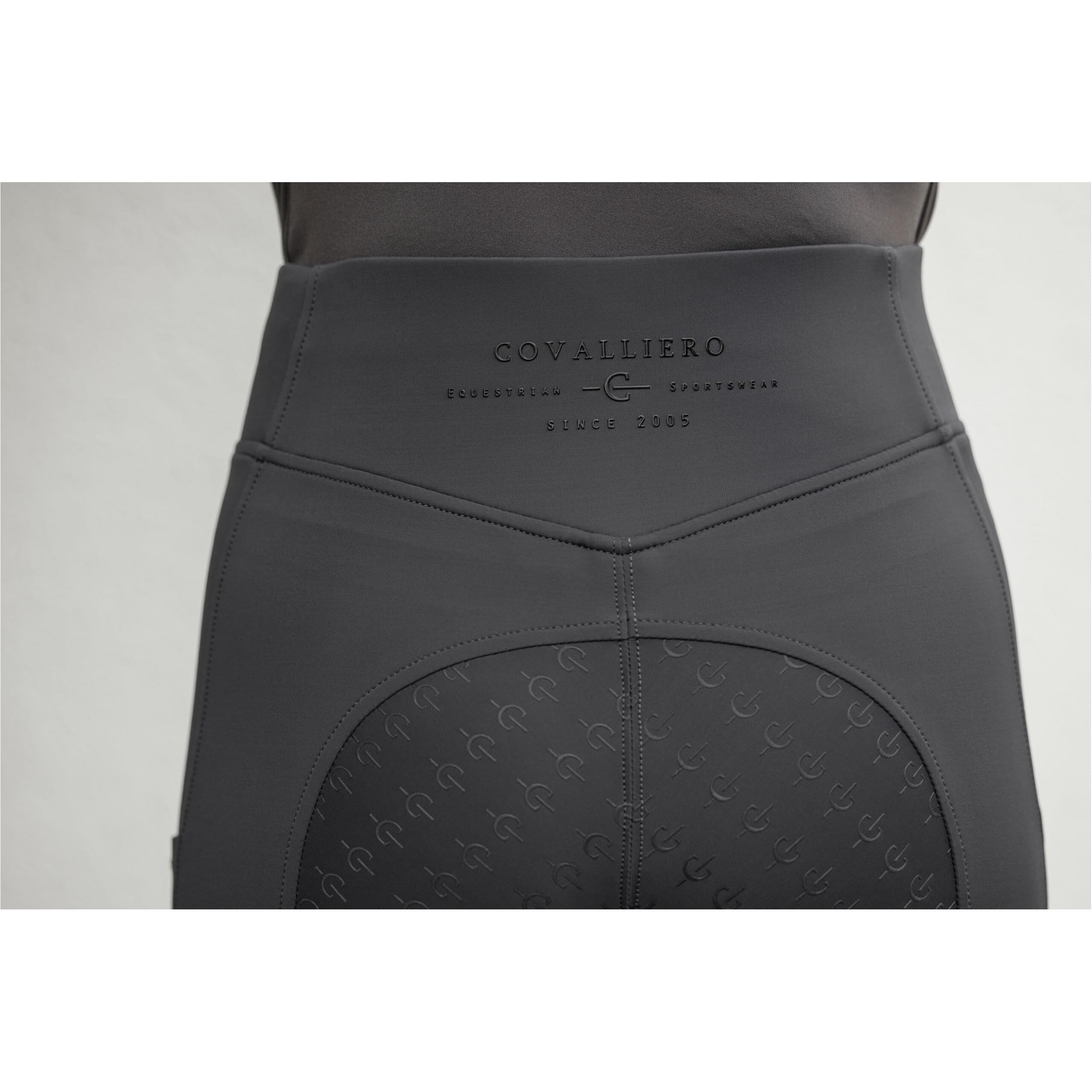 Covalliero - Damen Reitleggings Anniversary – Reithose mit 2 Handytaschen – atmungsaktive Reiterhose – formbeständig, weich & leicht – Reitbekleidung in Graphite & 6 Größen
