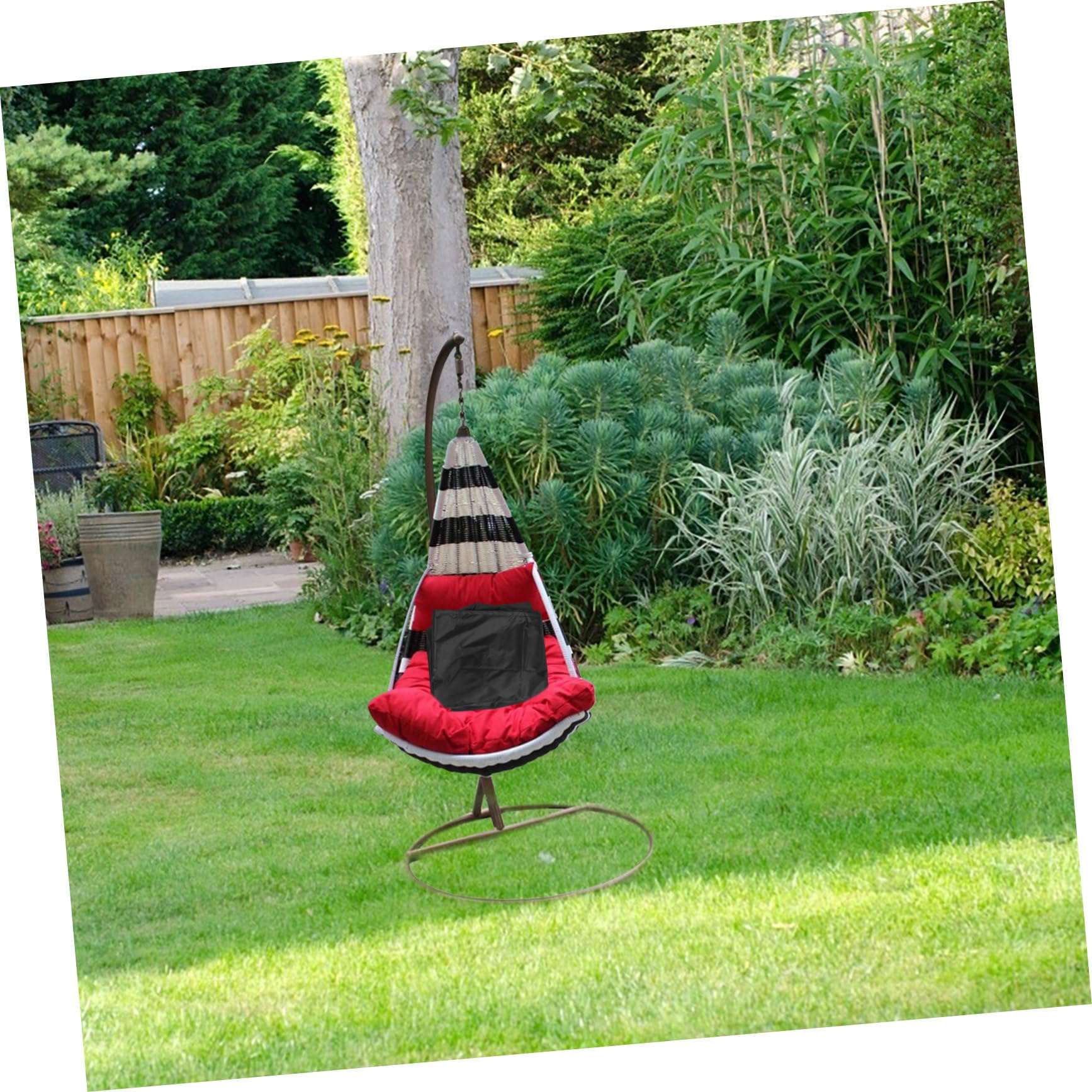 Housse de Chaise Suspendue Oeuf Imperméable avec Fermeture Éclair Protection Complète Anti-uv et Vent pour Fauteuil Jardin Extérieur Résistante Vent et Facile à Nettoyer Noir