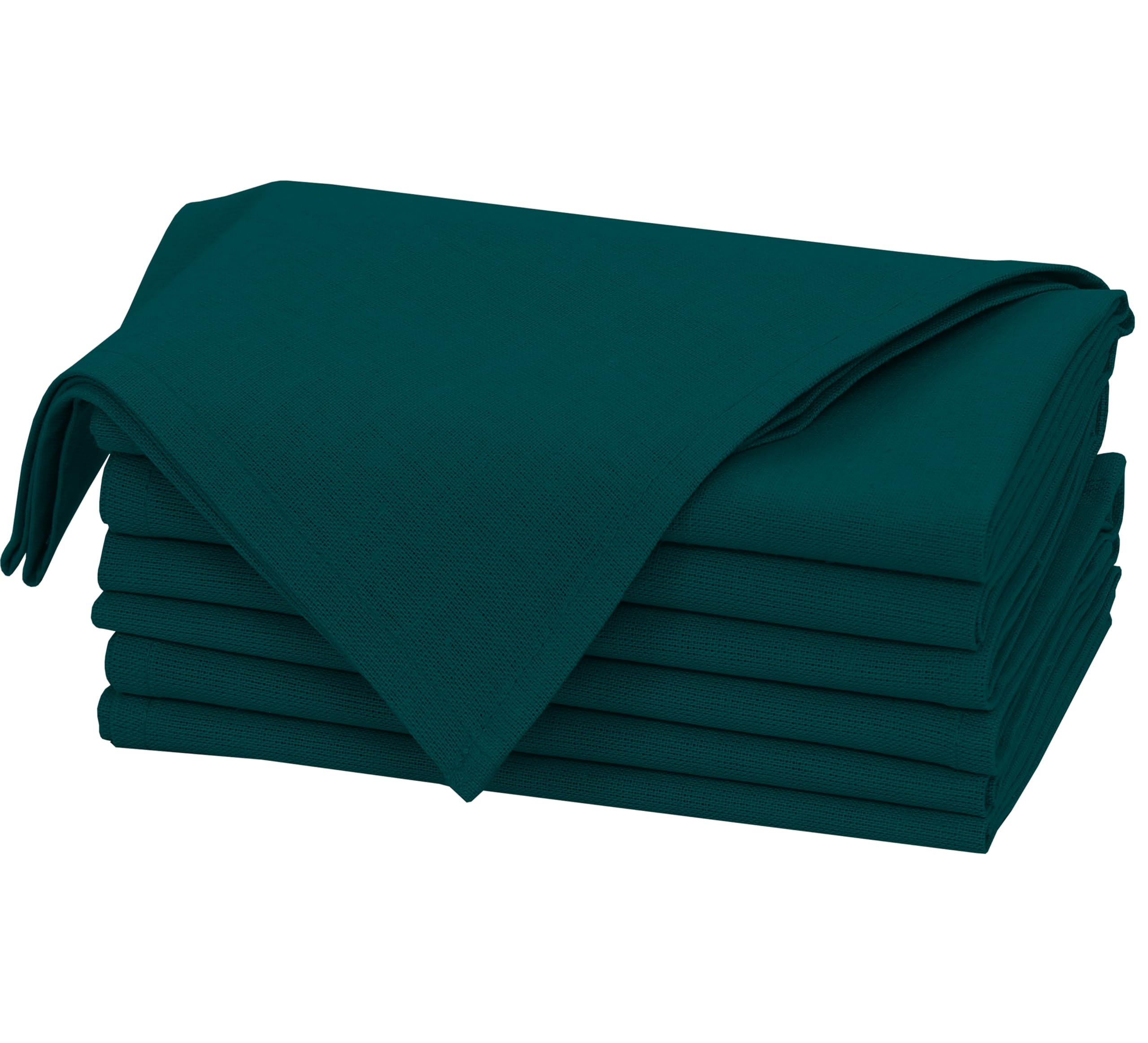 Ruvanti Linen Napkins Set of 6, 18x18 Cloth Napkins, Cotton Linen Blend Napkins Cloth Washable, Soft, Reusable Dinner Napkins for Wedding, Parties, Christmas, Thanksgiving, Everyday Use - Teal