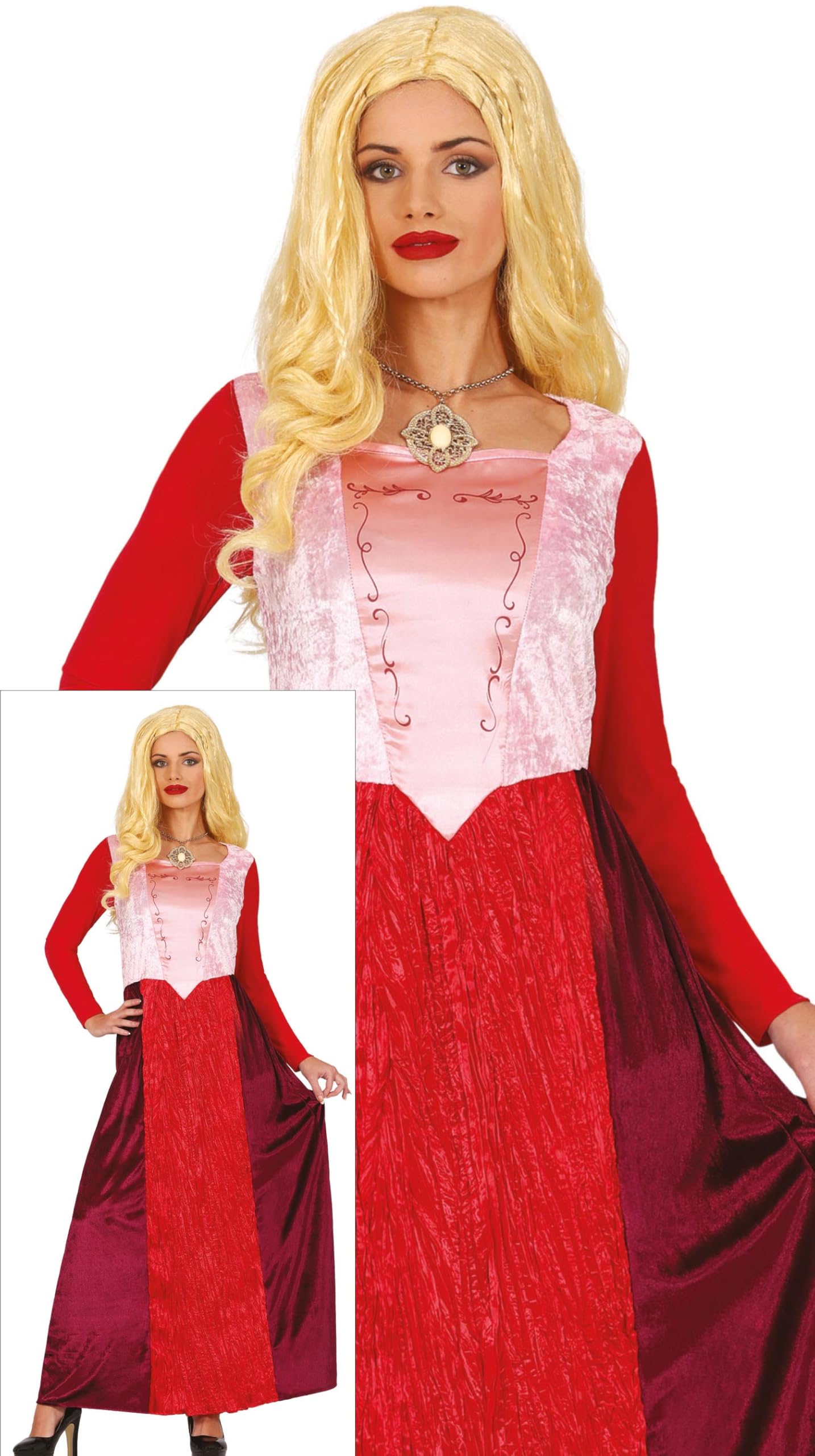 FIESTAS GUIRCA Red Sister Witch Women Fancy Dress Costume - Red Witch Dress - Halloween Costumes for Women Size M