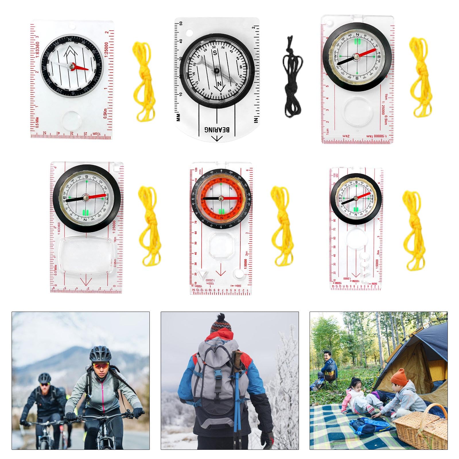 Bussola Professionale Per Trekking Con Fischietto - Impermeabile, Mirino, Lente Di Ingrandimento, Cordino - Foto 7