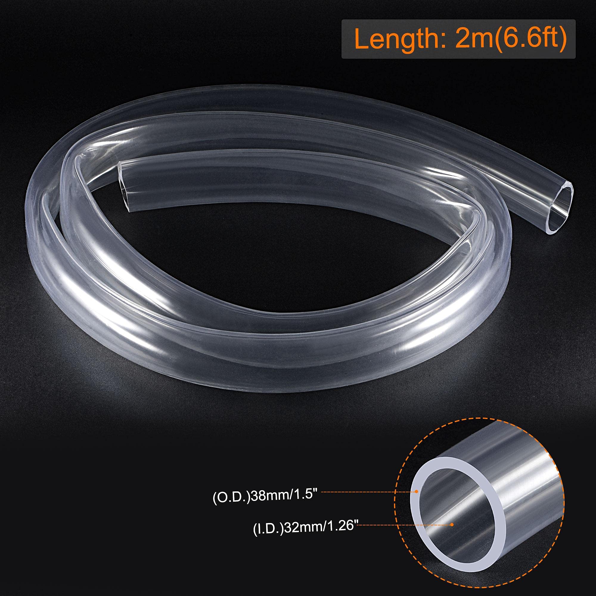 Tuyau en PVC, tuyau Transparent en PVC, tube en vinyle, 32mm ID 38mm OD 2m, Flexible et léger for Tube d'eau, Tube d'air