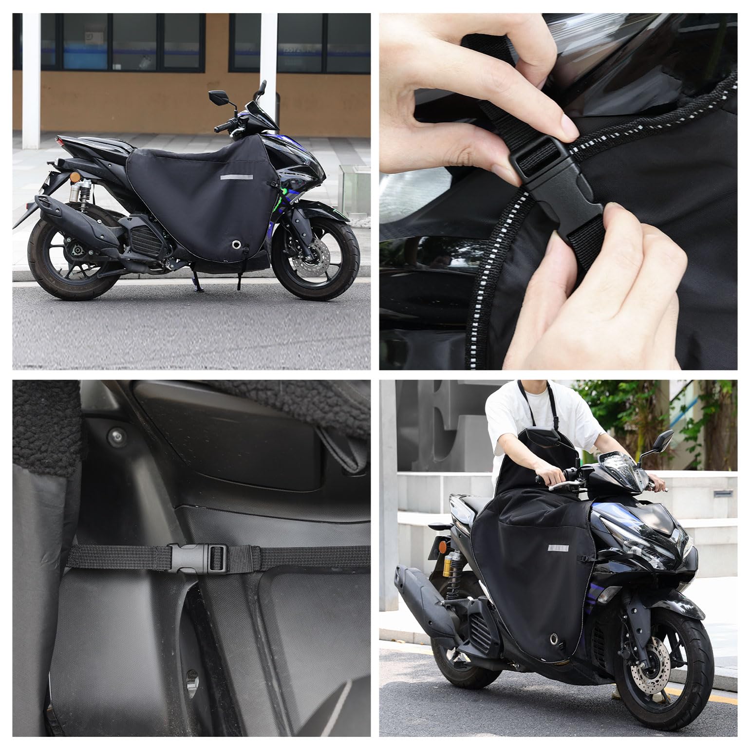 KEMIMOTO Coprigambe Scooter Caldo, Coprigambe Scooter Impermeabile e Antivento adatto Medio Scooter Moto, Scooter con Una Cilindrata Compresa tra 125cc e 250cc
