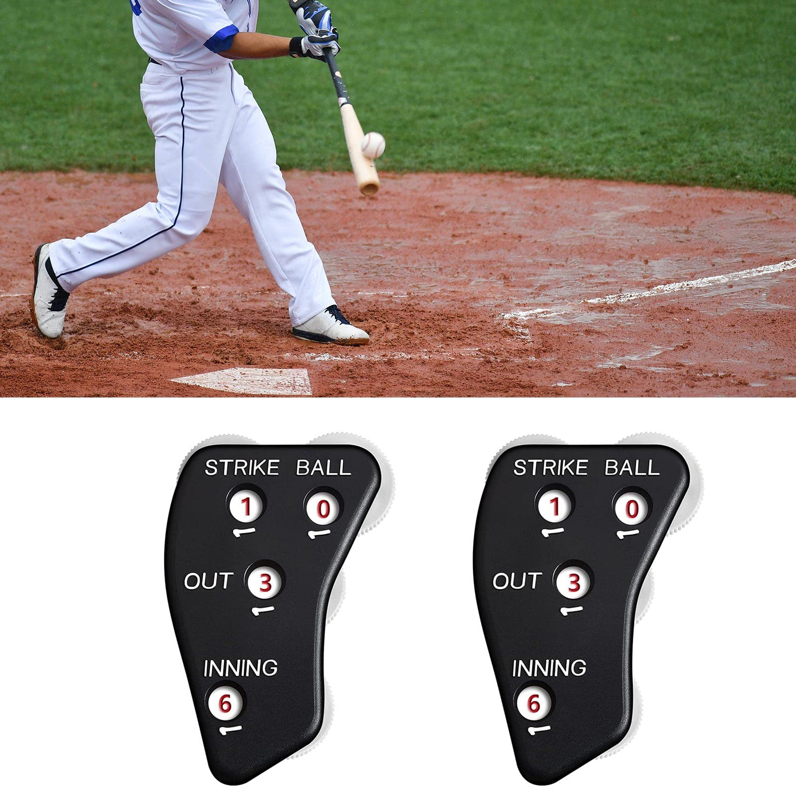 ZIRANU 2Pcs/Pack 4 Wheel Umpire Baseball Umpire Counter Clicker Baseball Softball Umpire Umpire Equipment