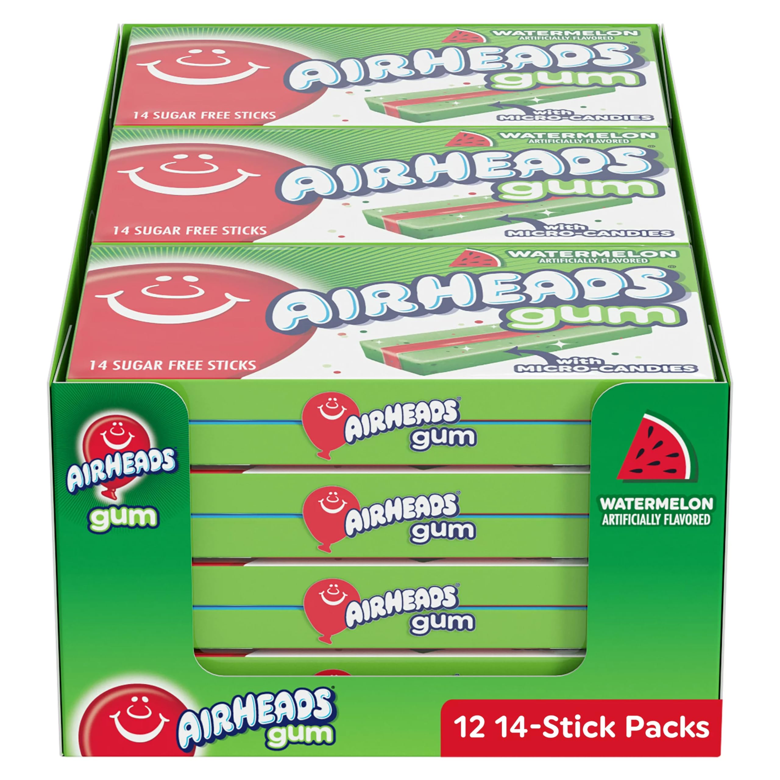 AirheadsWatermelon Gum - 12 Count 14 Pcs each