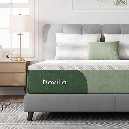 Miniatura 10 de Novilla Colchón Twin, colchón de espuma viscoelástica de gel de 12.0 pulgadas Twin en una caja, espuma de carbón de bambú y funda suave transpirable