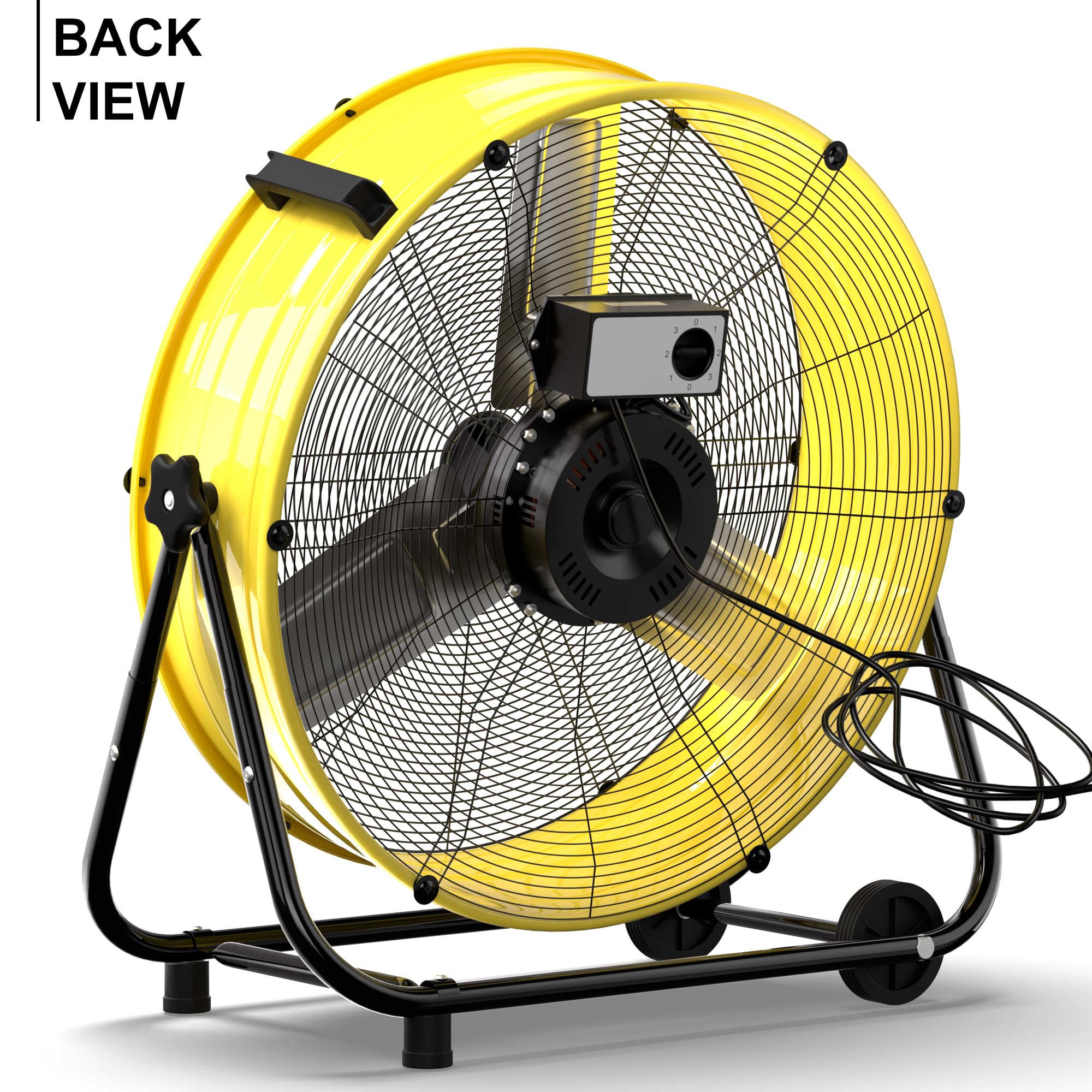 Ventilador De Tambor De 30 Pulgadas De Grado Comercial: Flujo De Aire De Alta Velocidad De 14000 CFM con Control De 3 Velocidades Y Carcasa Metálica(Black,24 Inch)