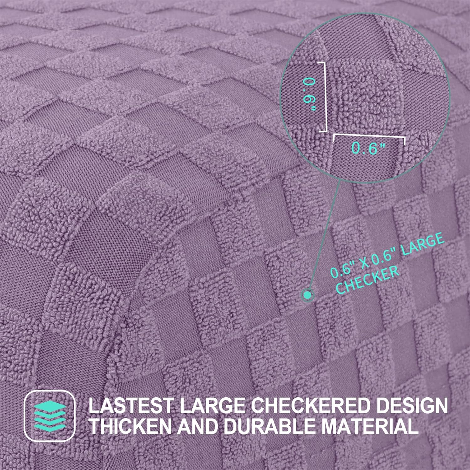 Recliner Chair Covers 4-Pieces Stretch 1 Seater Reclining Sofa Slipcover Furniture Covers with Elastic Bottom (Purple,1 Seater)