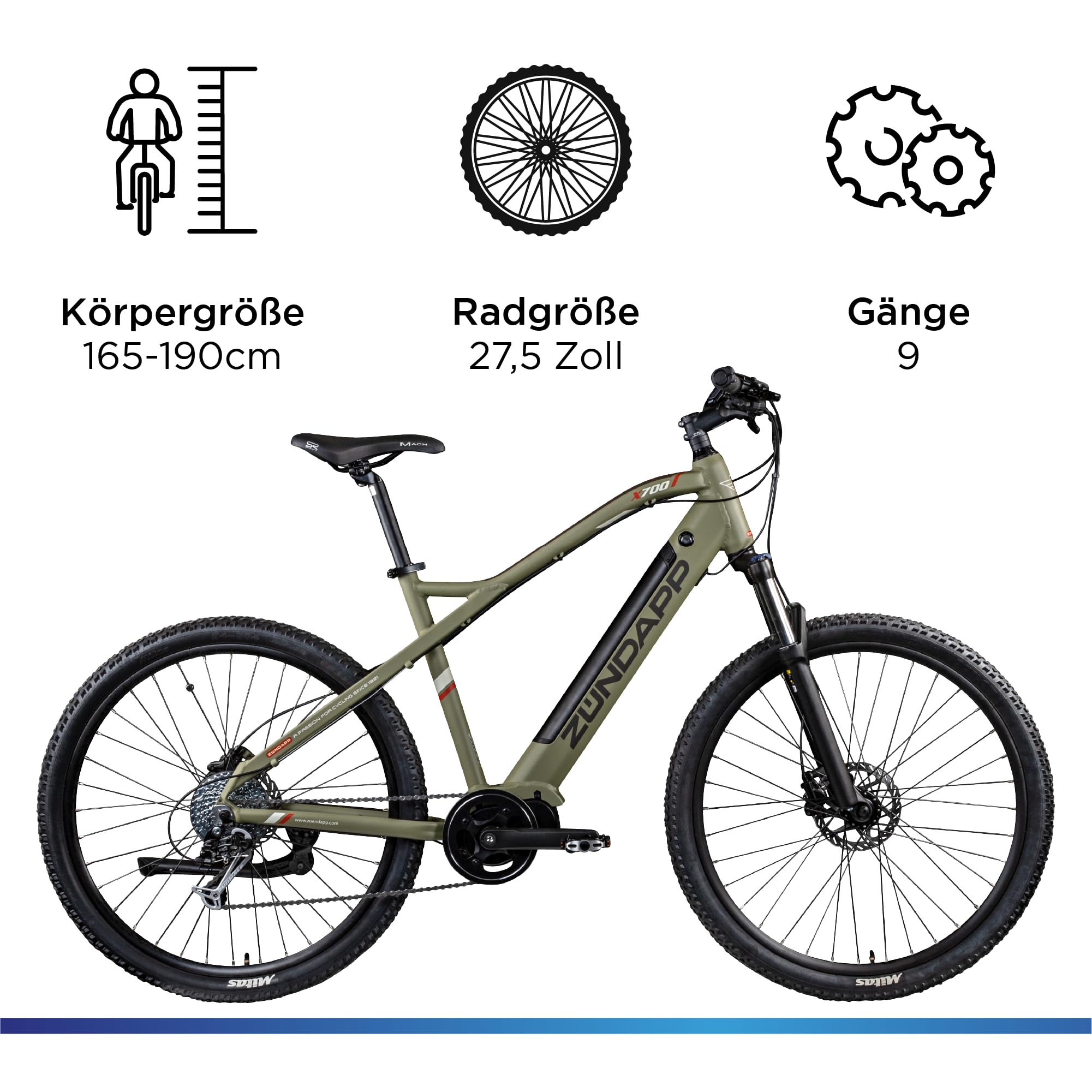ZÜNDAPP X700 Ebike Mountainbike 27,5 Zoll Fahrrad Damen und Herren 165-190 cm Elektrofahrrad Ananda Mittelmotor 504 Wh Akku MTB Hardtail E Bike Scheibenbremse Pedelec